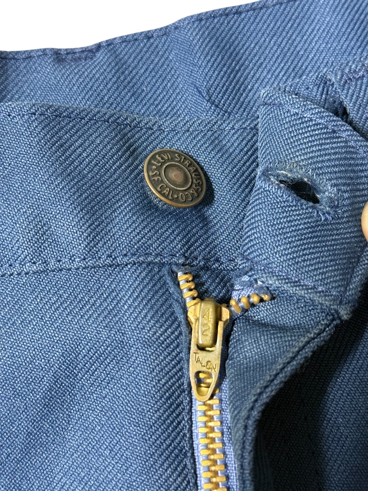 Vintage 1970s Levis Sta-Prest Blank Black Tab Trousers Made In USA