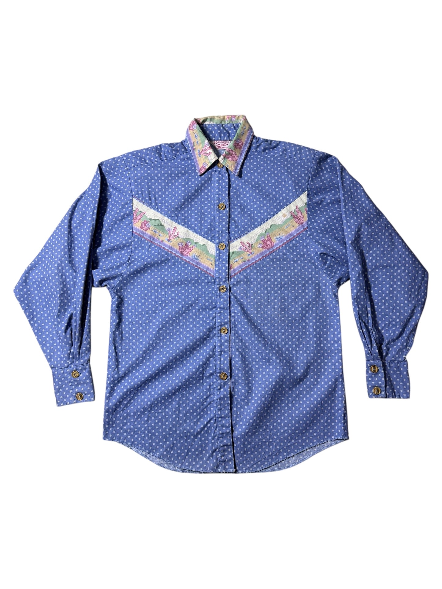 Vintage 1980s–90s H Bar C Western Polka Dot Shirt Made in USA