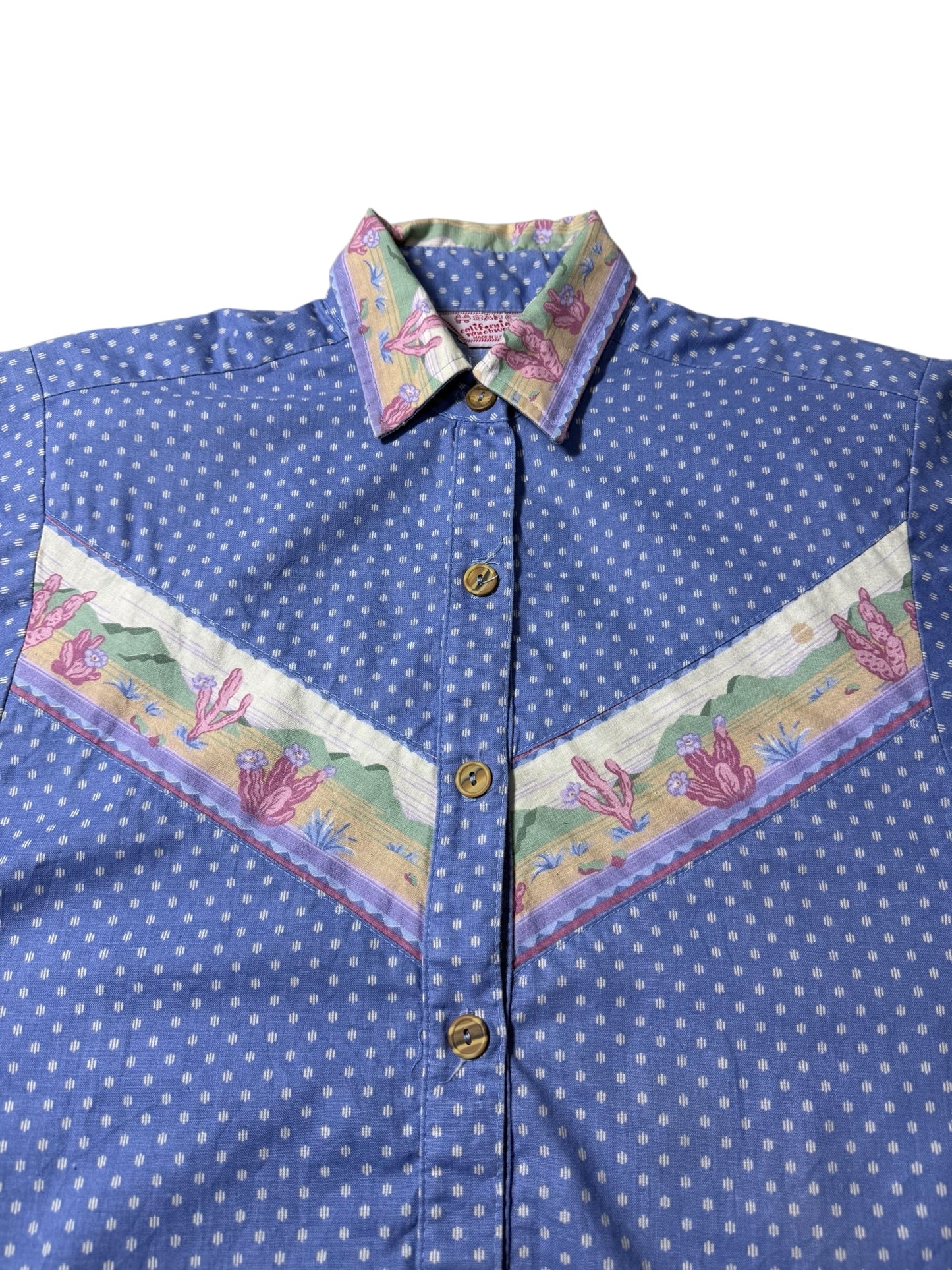 Vintage 1980s–90s H Bar C Western Polka Dot Shirt Made in USA