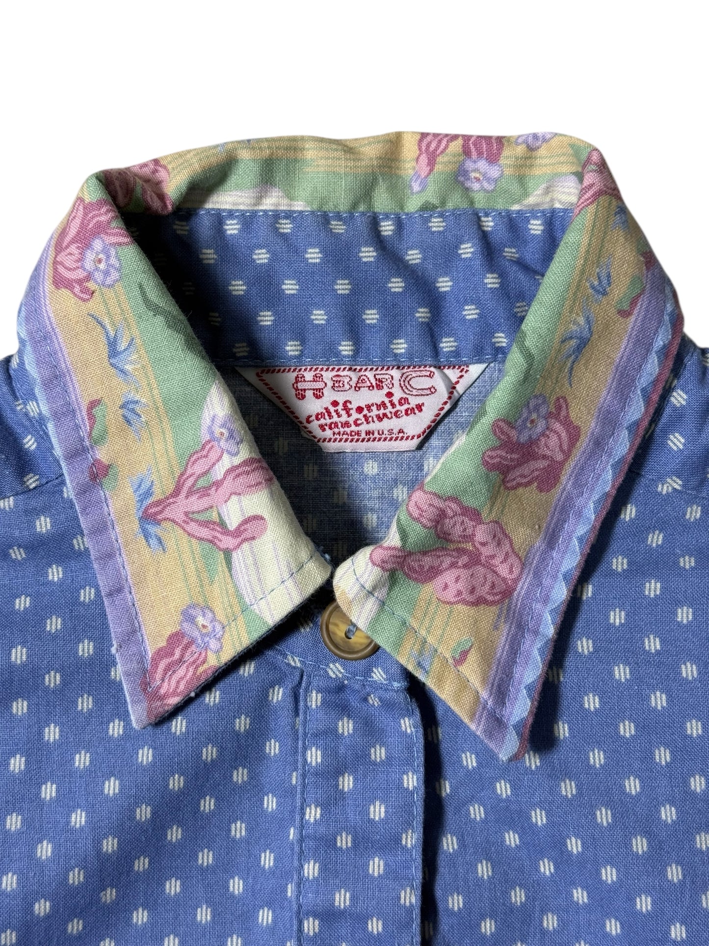 Vintage 1980s–90s H Bar C Western Polka Dot Shirt Made in USA