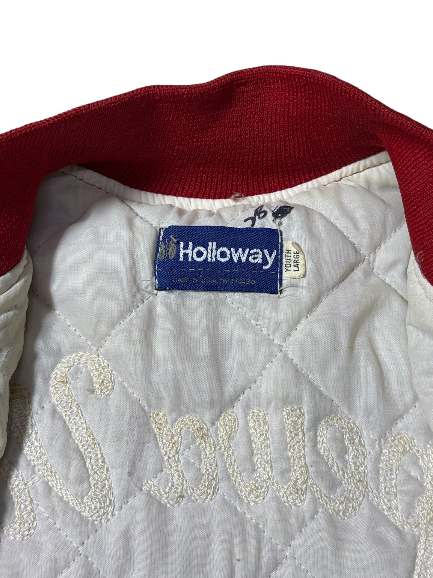 Vintage 1970s-80s Holloway Varsity Jacket Chippewa Valley Soccer Club Red USA