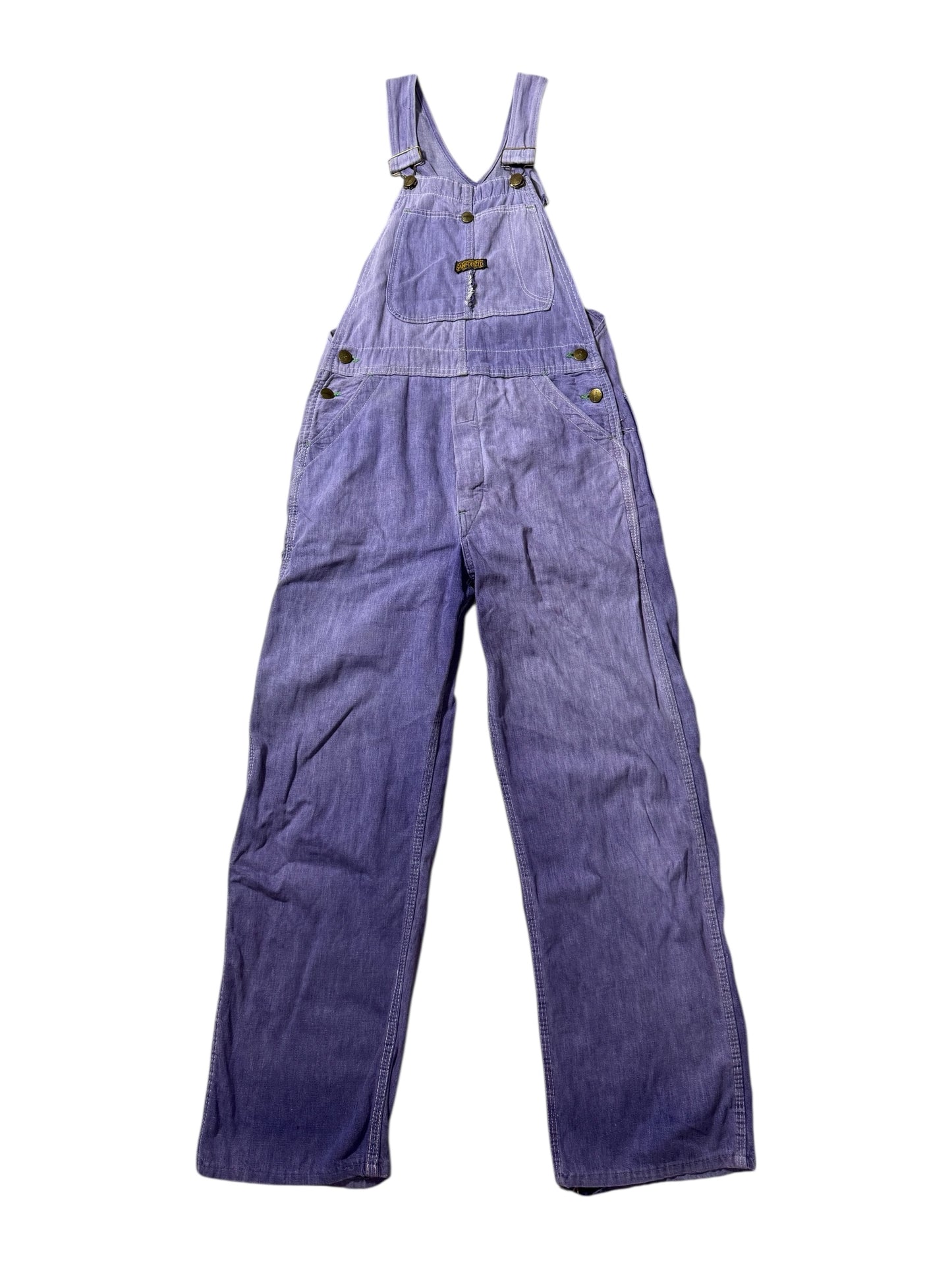 Vintage 1950s–Early 1960s Sanforized Workwear Denim Overalls Made in USA