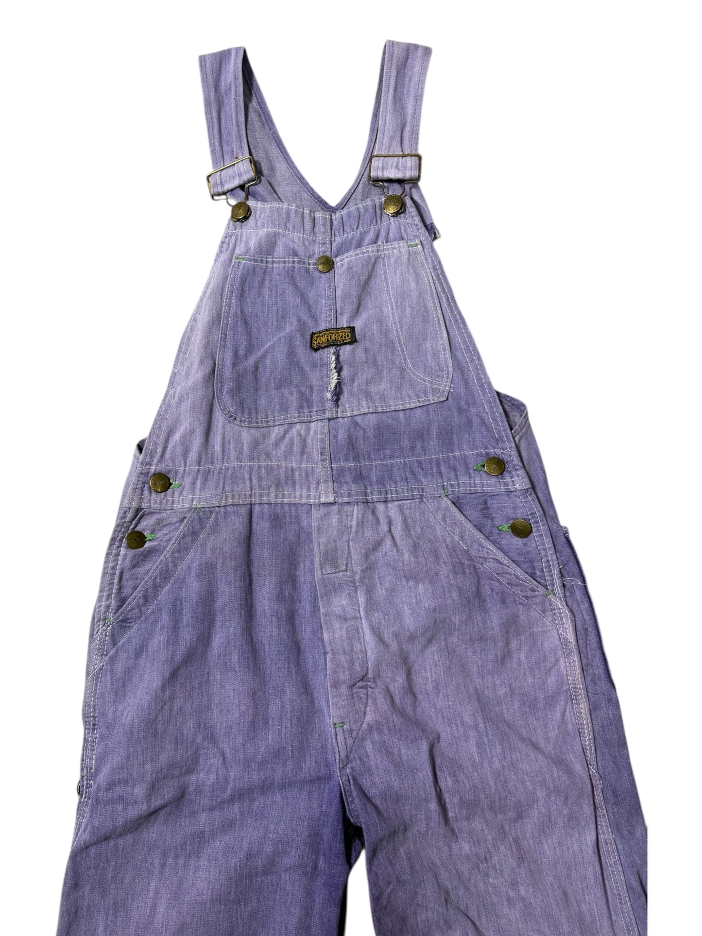 Vintage 1950s–Early 1960s Sanforized Workwear Denim Overalls Made in USA