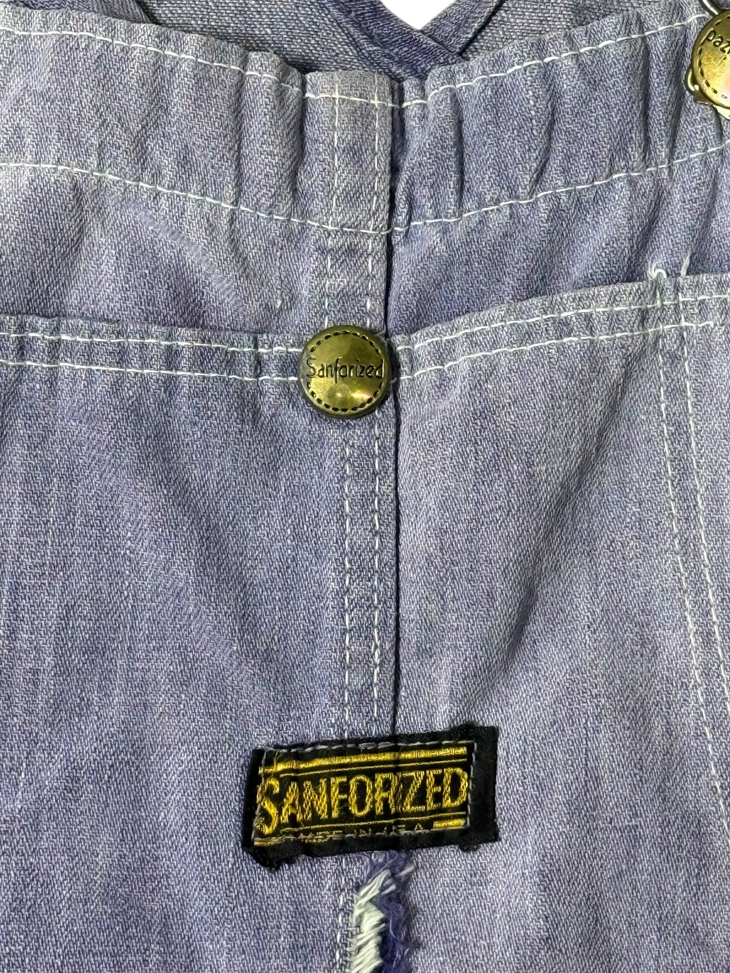 Vintage 1950s–Early 1960s Sanforized Workwear Denim Overalls Made in USA
