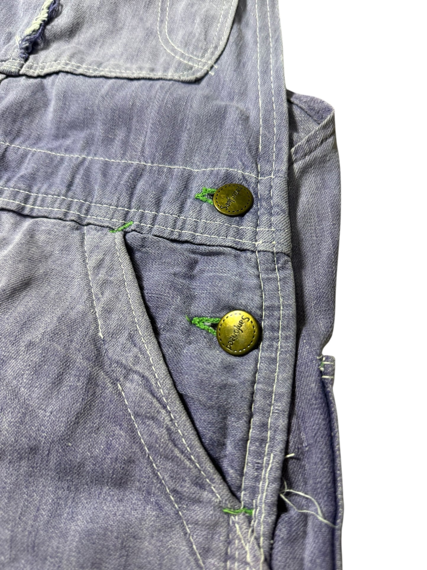 Vintage 1950s–Early 1960s Sanforized Workwear Denim Overalls Made in USA