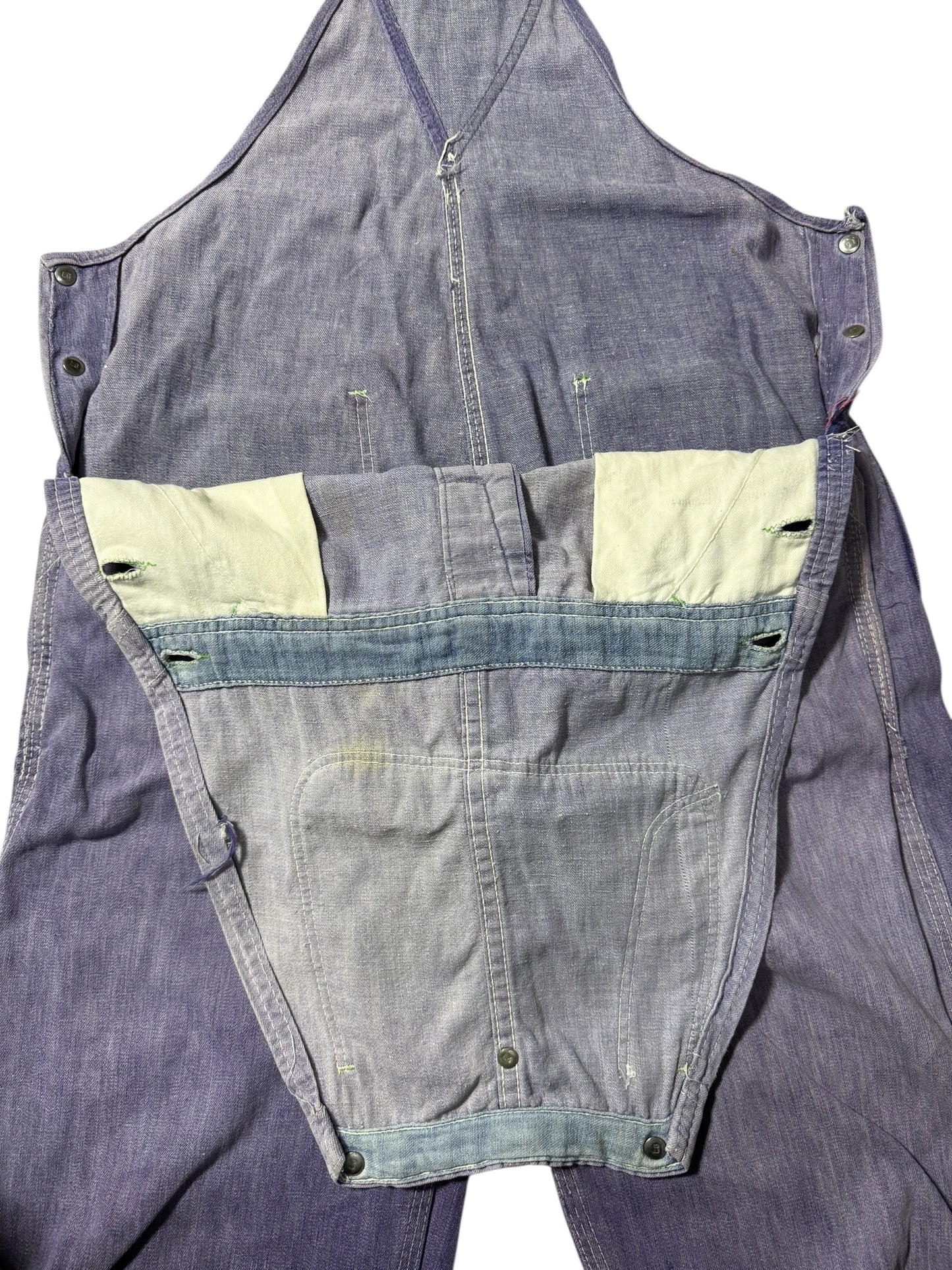 Vintage 1950s–Early 1960s Sanforized Workwear Denim Overalls Made in USA