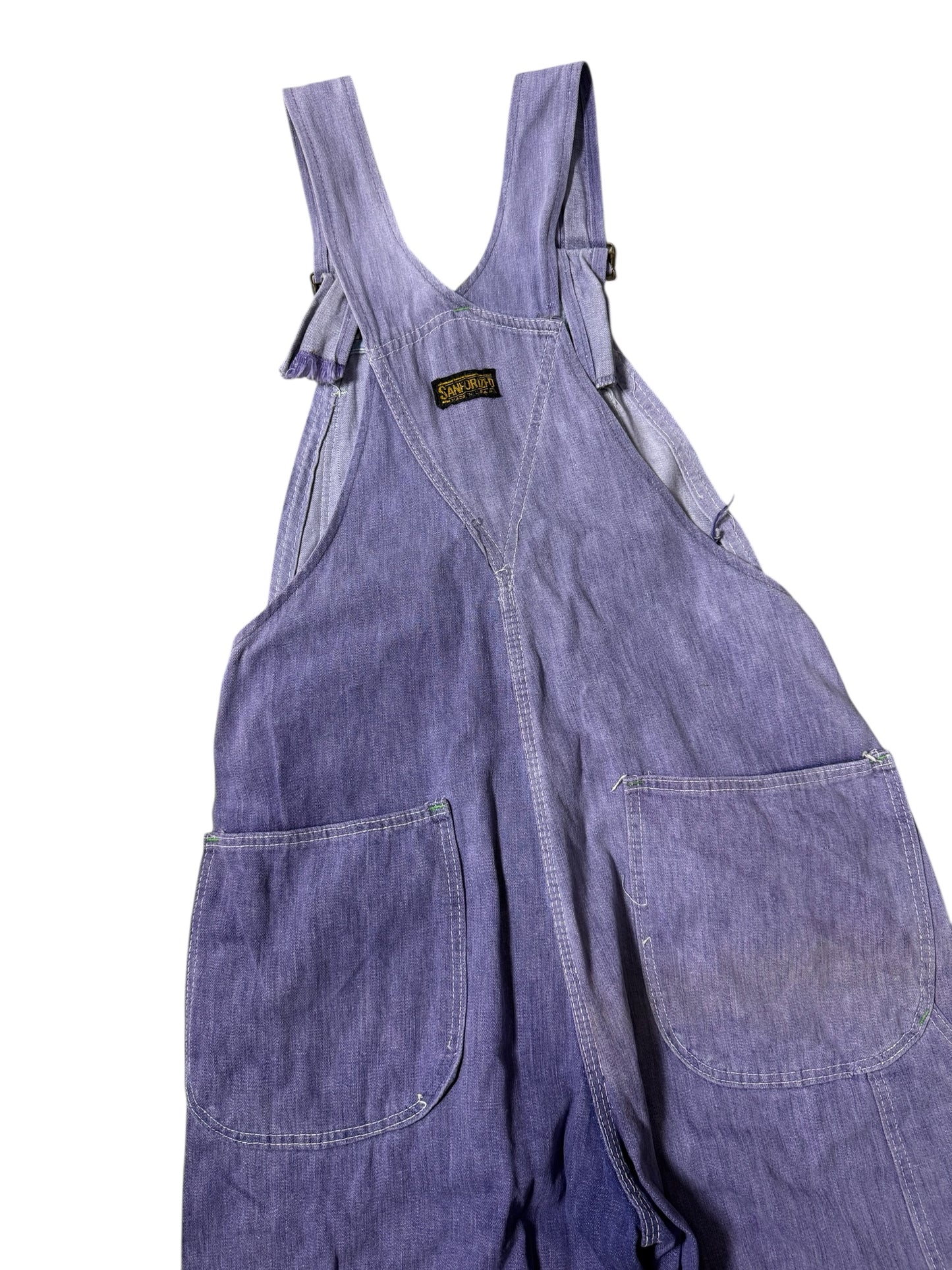 Vintage 1950s–Early 1960s Sanforized Workwear Denim Overalls Made in USA