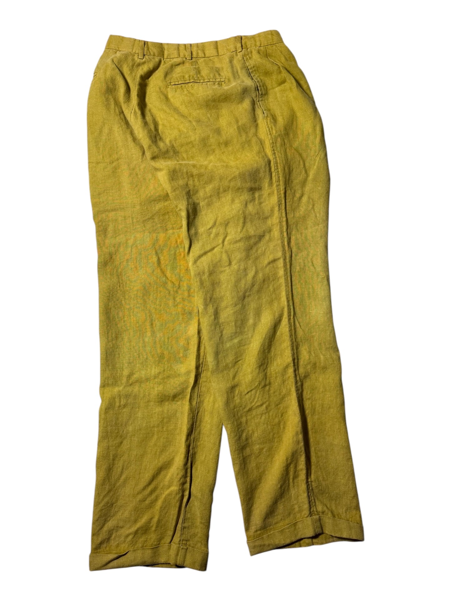 Vintage 1970s British Khaki by Robert Lighton Linen Trousers High Rise Made in USA