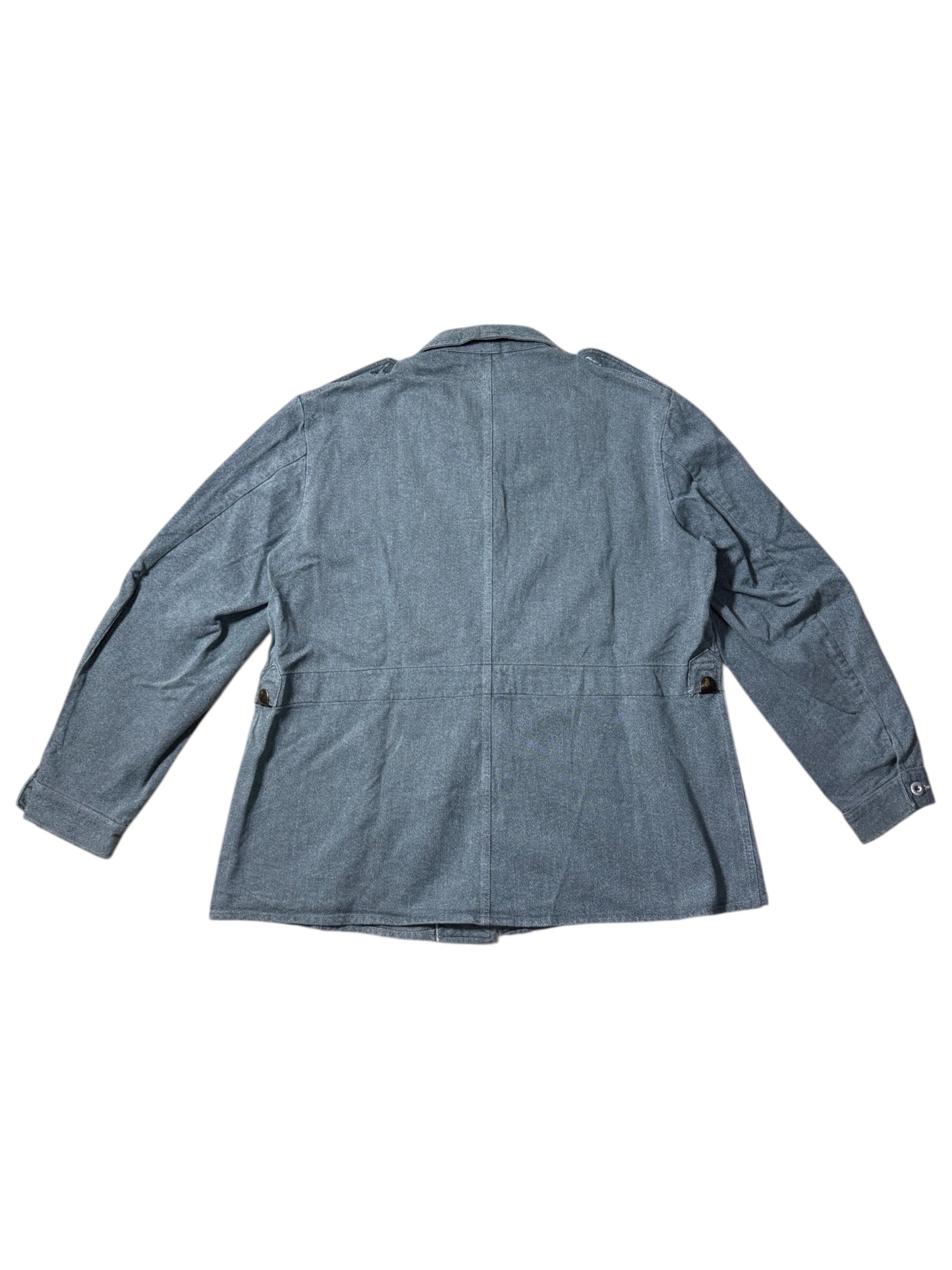 Vintage 1960s-70s European Military Style Work Jacket Grey Denim