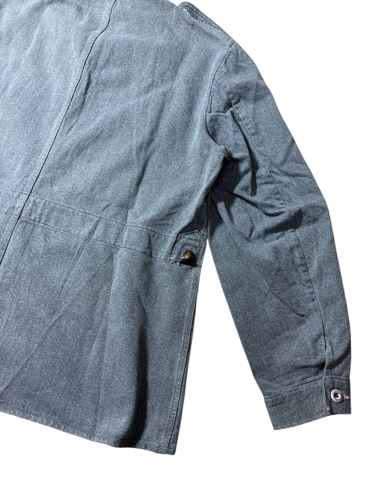 Vintage 1960s-70s European Military Style Work Jacket Grey Denim