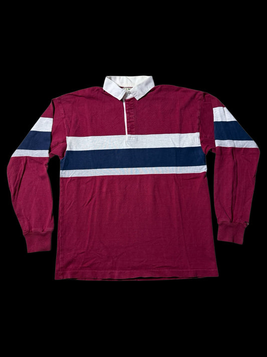 Vintage L.L. Bean USA Rugby Shirt Long Sleeve Stripe Made in USA