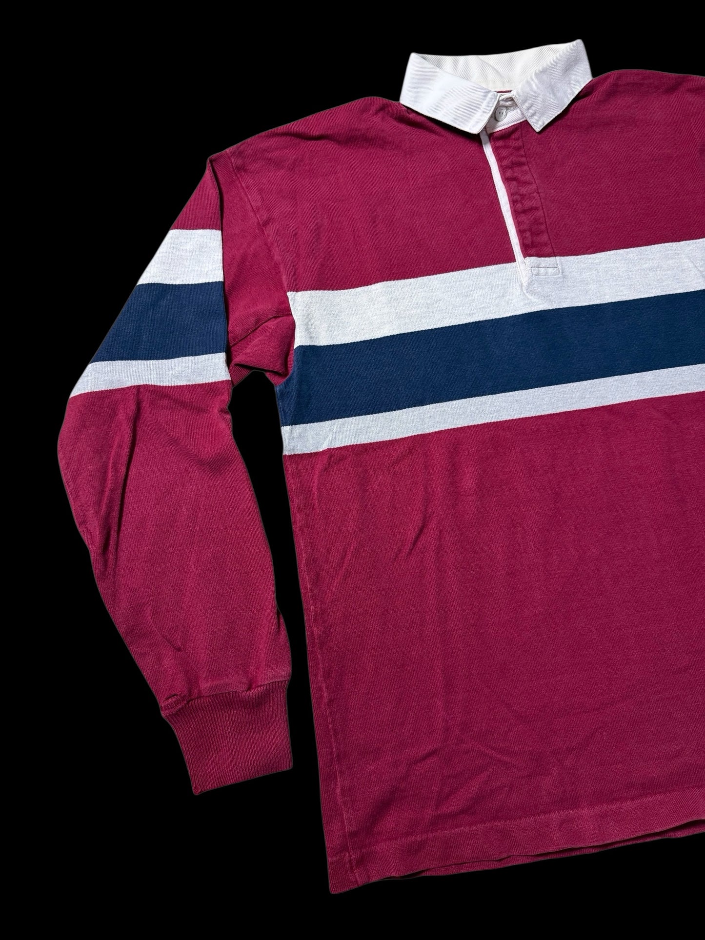 Vintage L.L. Bean USA Rugby Shirt Long Sleeve Stripe Made in USA