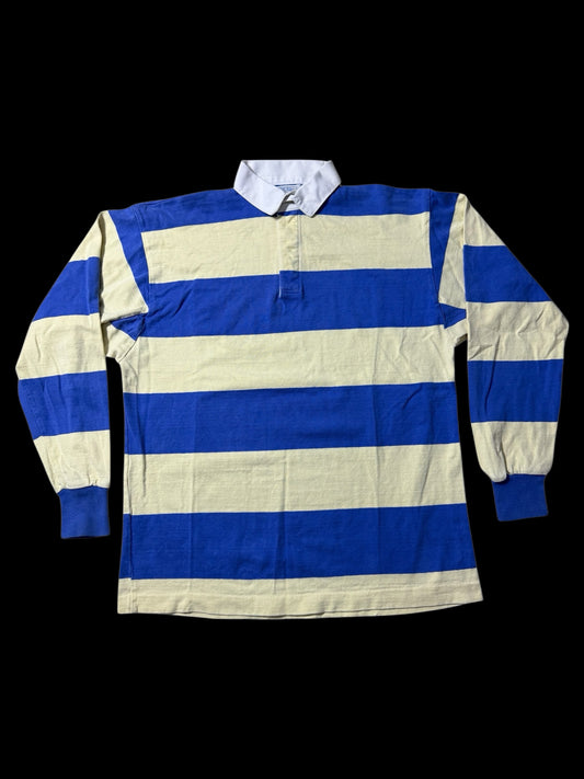 Vintage Lands’ End Authentic Rugby Shirt Long Sleeve Stripe Made In Usa