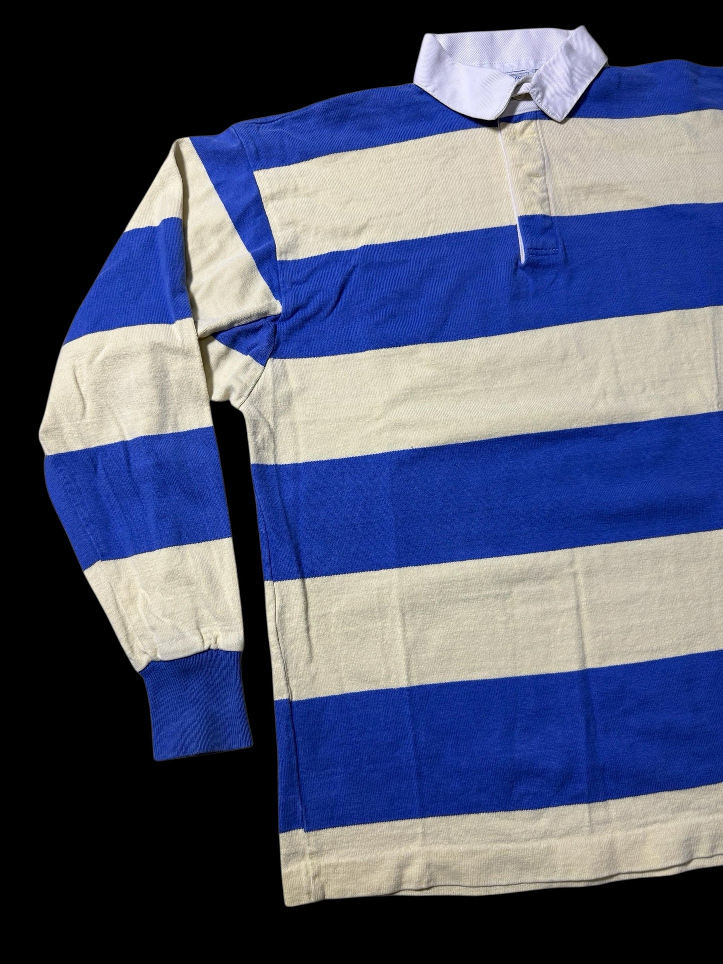 Vintage Lands’ End Authentic Rugby Shirt Long Sleeve Stripe Made In Usa