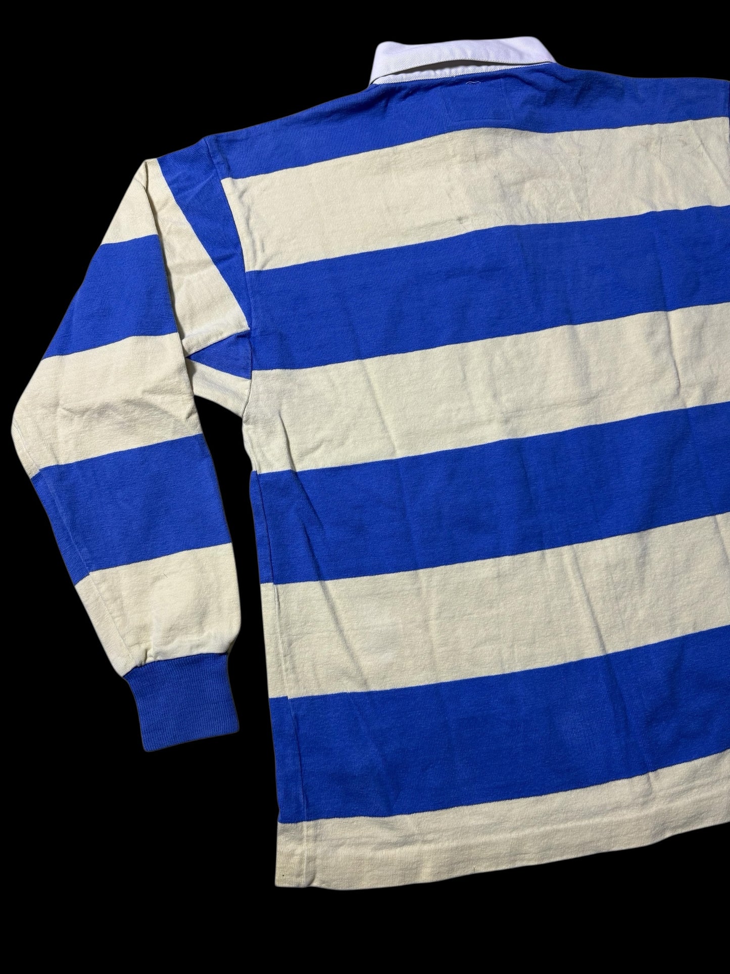 Vintage Lands’ End Authentic Rugby Shirt Long Sleeve Stripe Made In Usa