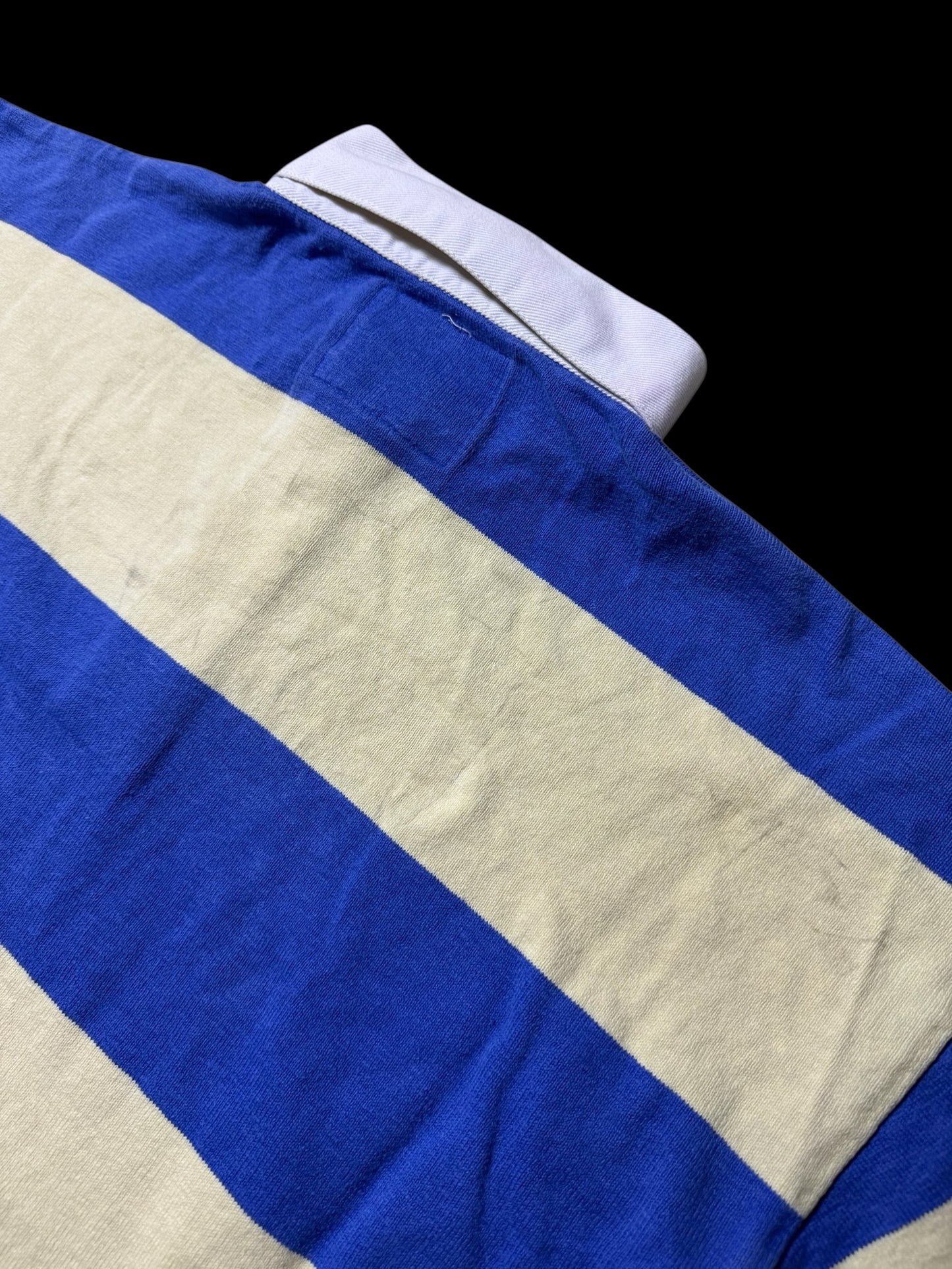 Vintage Lands’ End Authentic Rugby Shirt Long Sleeve Stripe Made In Usa