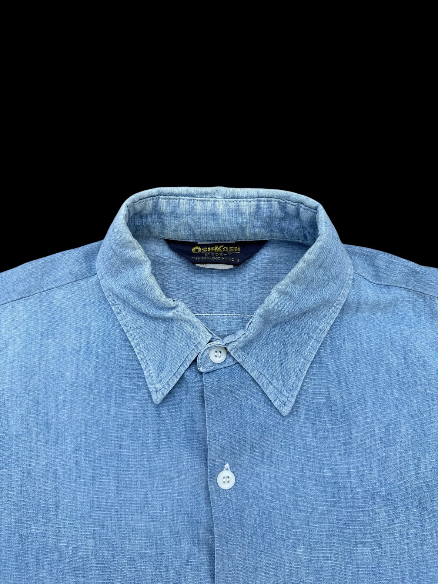 Vintage 1970s-80s OshKosh B’gosh Made in USA Chambray Work Shirt