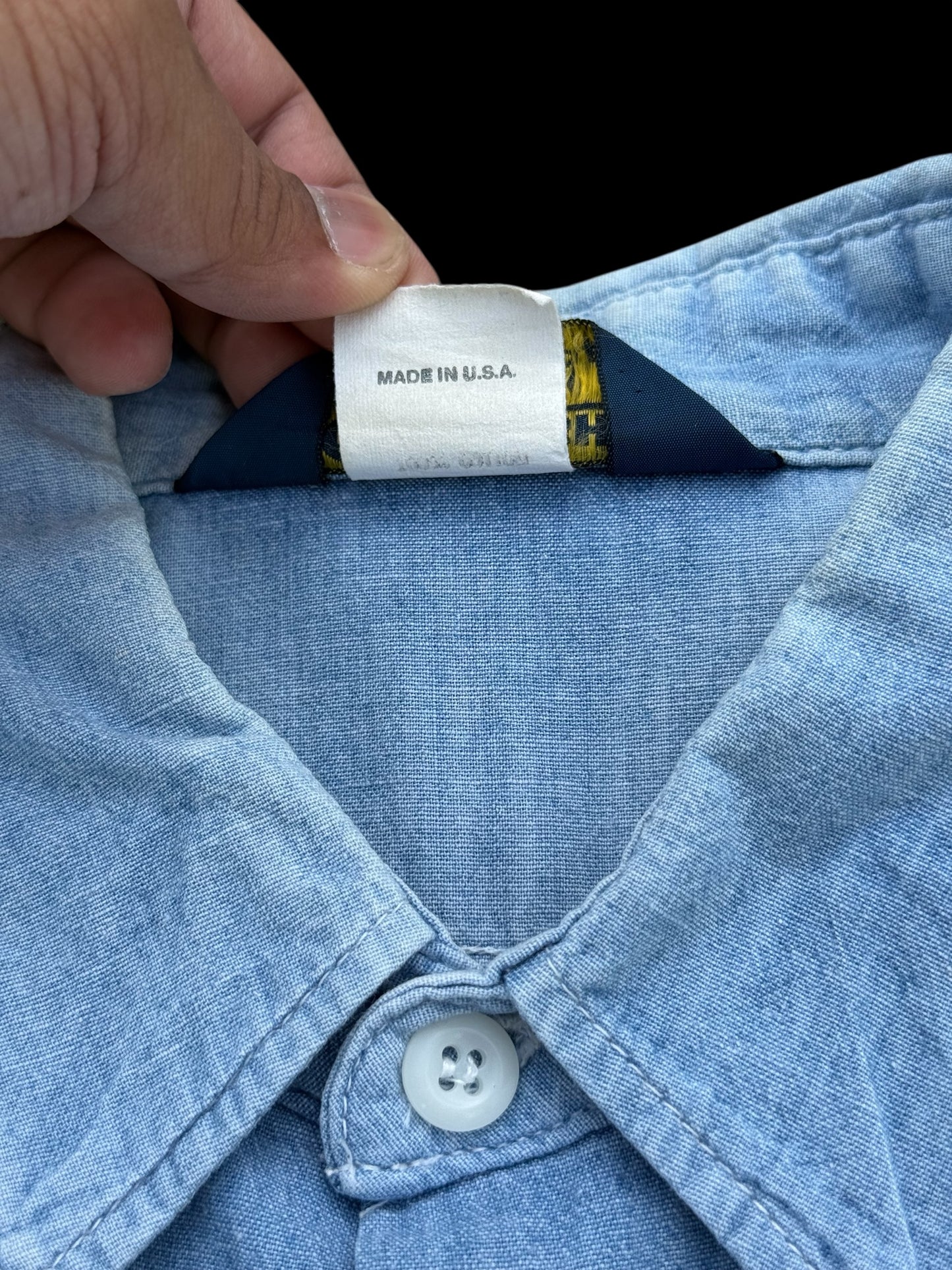 Vintage 1970s-80s OshKosh B’gosh Made in USA Chambray Work Shirt