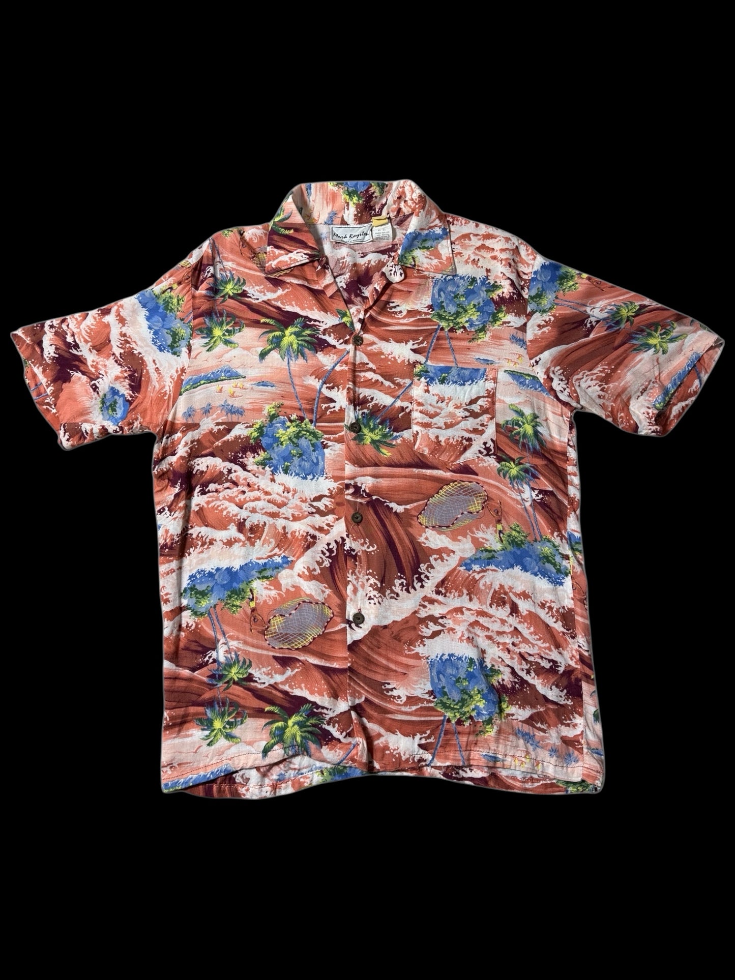 Vintage 1980s–90s Mark Raysten Rayon Hawaiian Aloha Shirt Malihini