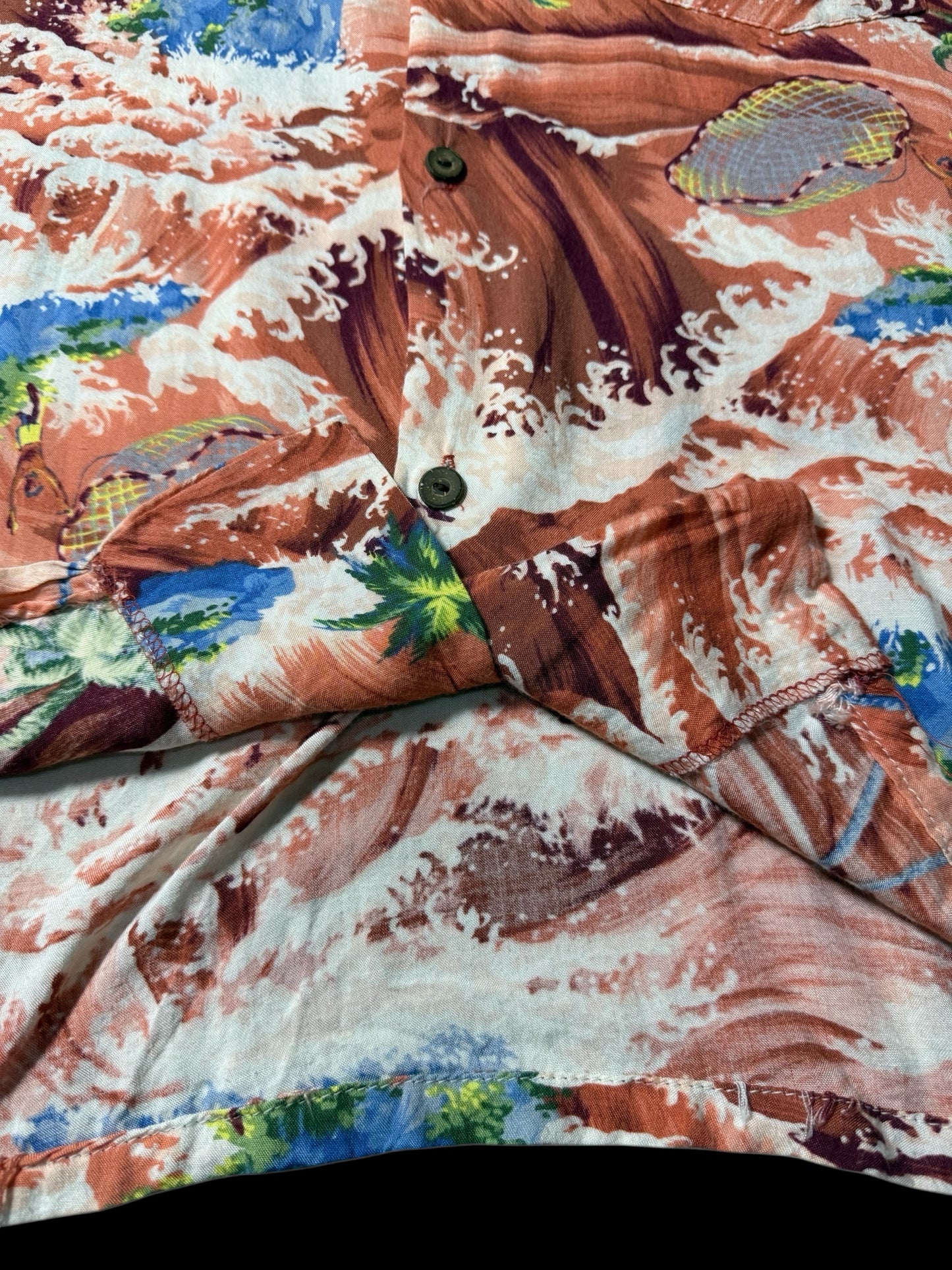 Vintage 1980s–90s Mark Raysten Rayon Hawaiian Aloha Shirt Malihini