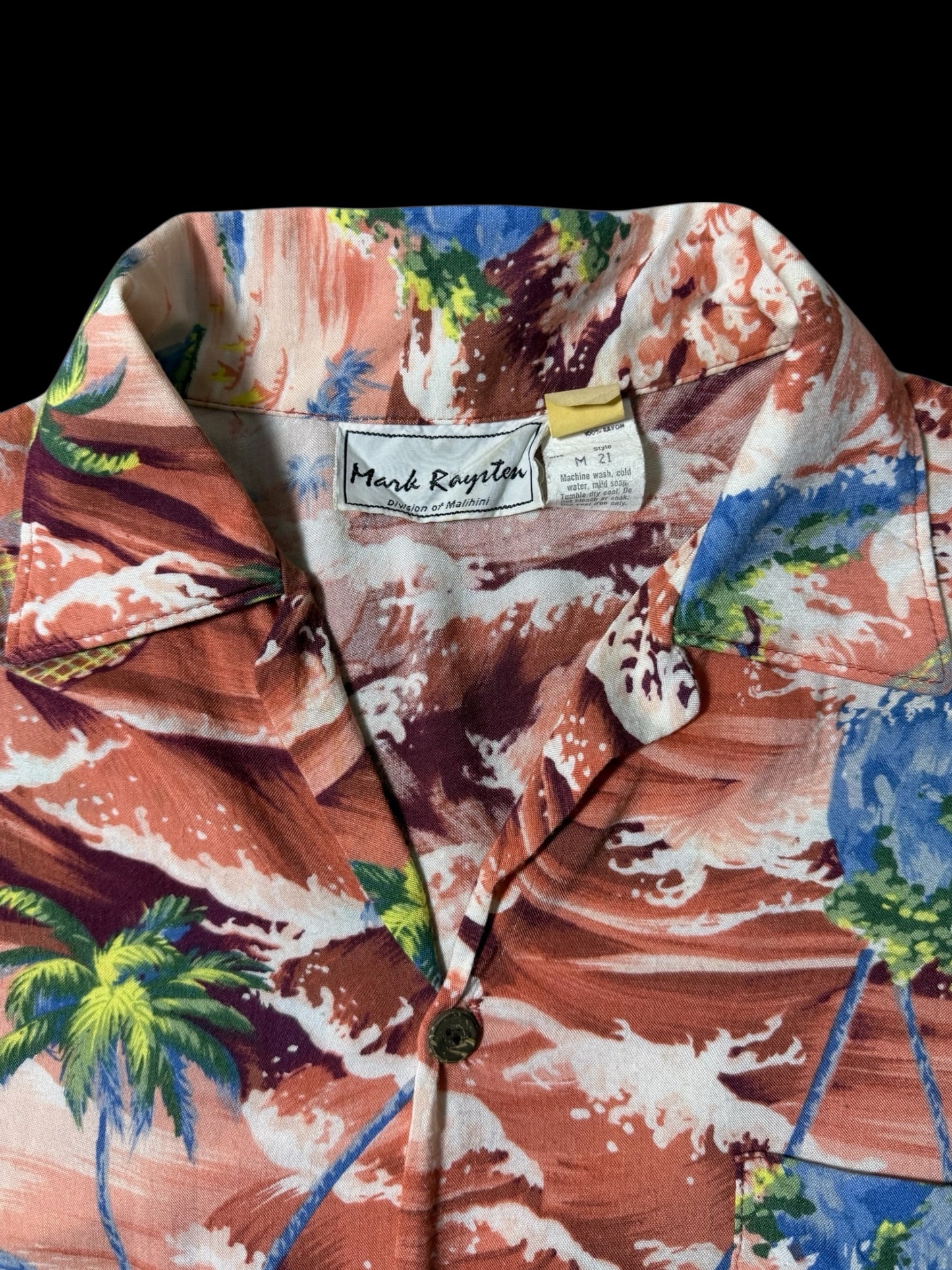 Vintage 1980s–90s Mark Raysten Rayon Hawaiian Aloha Shirt Malihini