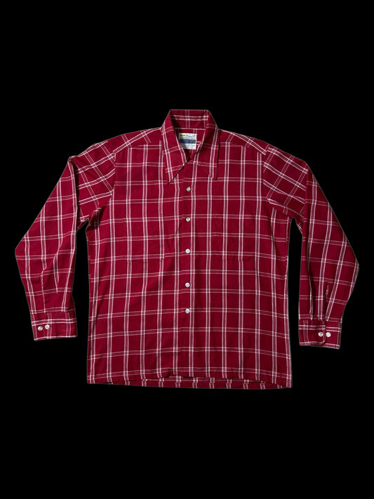 Vintage 1970s Grants Menswear Permanent Press Plaid Shirt