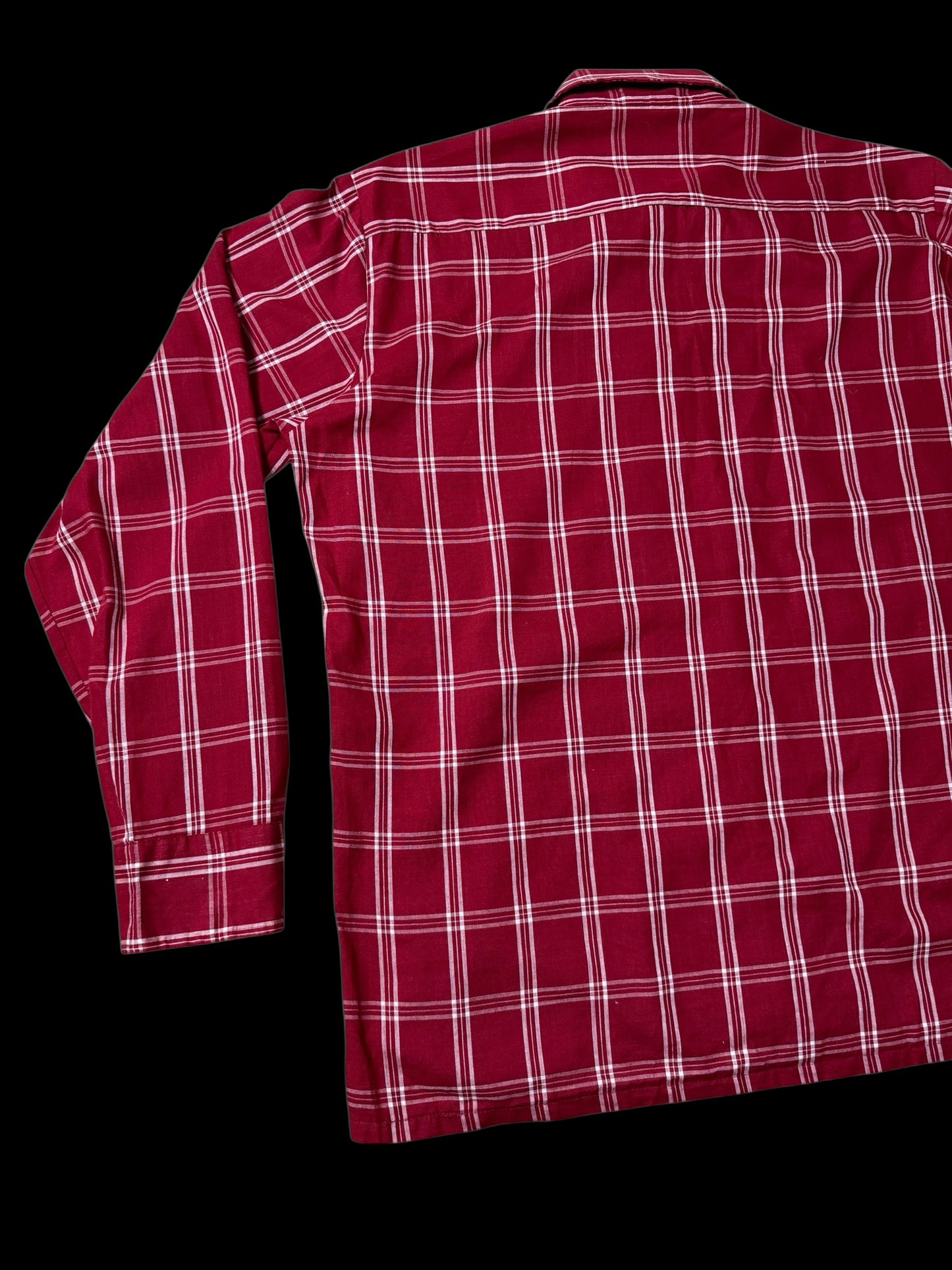 Vintage 1970s Grants Menswear Permanent Press Plaid Shirt