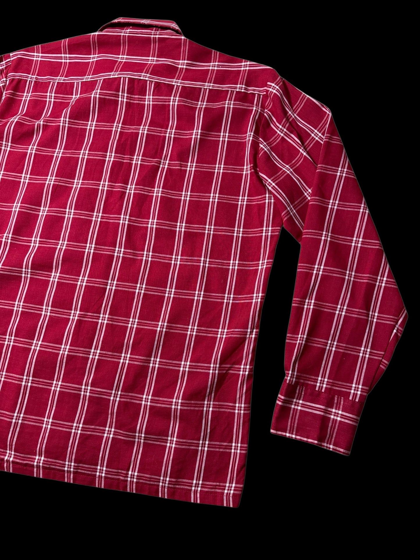 Vintage 1970s Grants Menswear Permanent Press Plaid Shirt