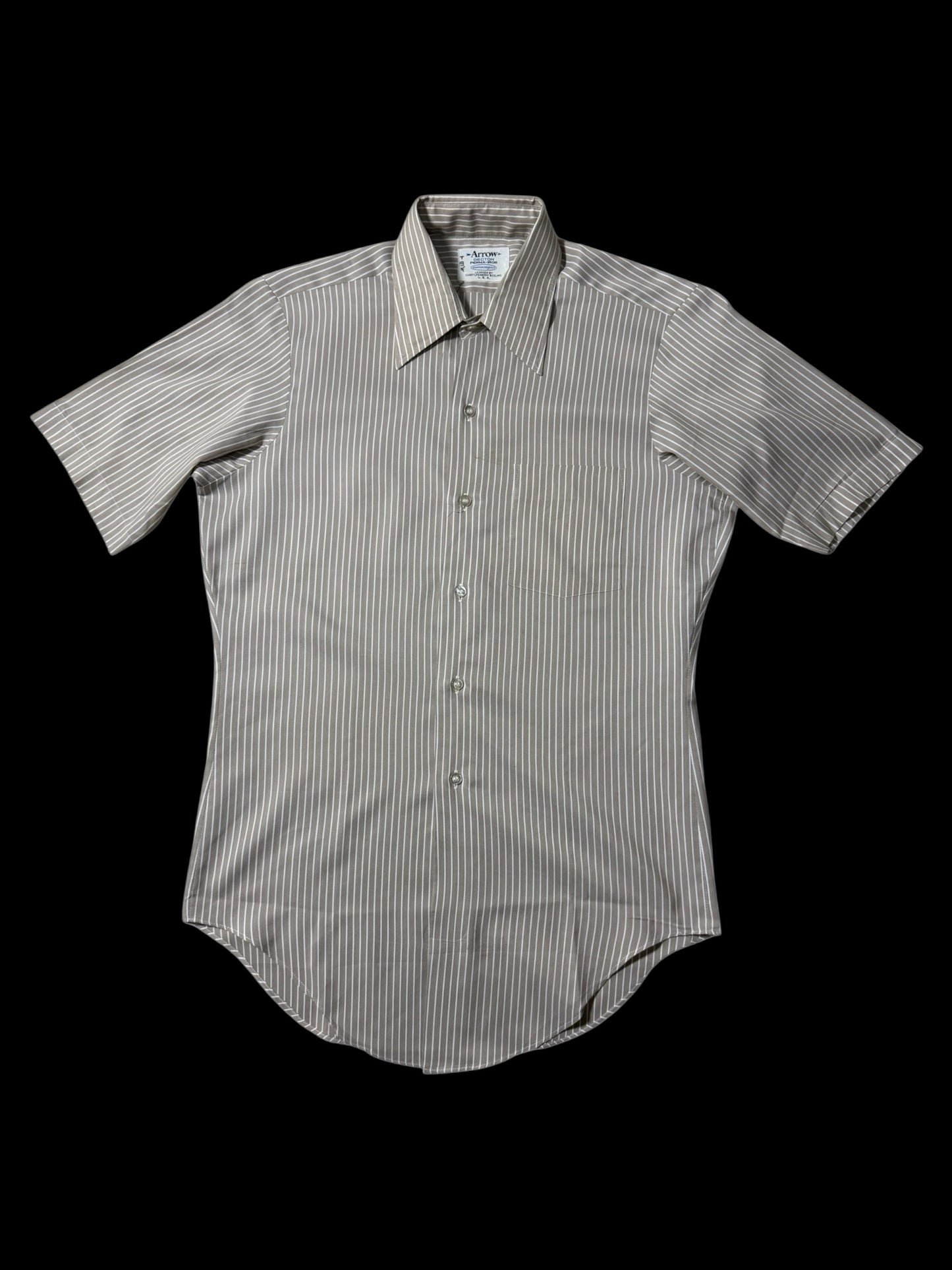 Vintage 1970s–80s Arrow Decton Perma-Iron Stripe Shirt USA