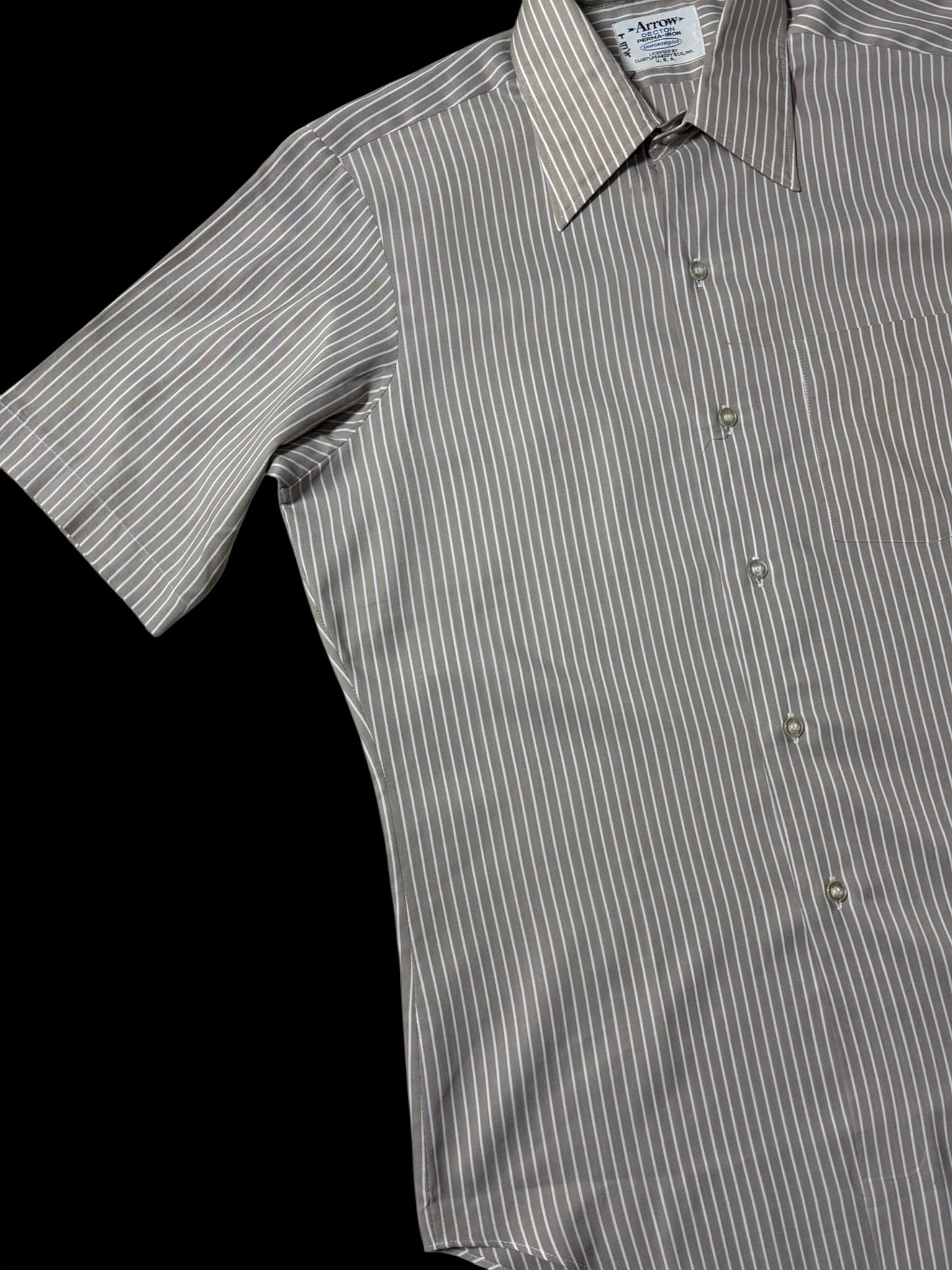 Vintage 1970s–80s Arrow Decton Perma-Iron Stripe Shirt USA