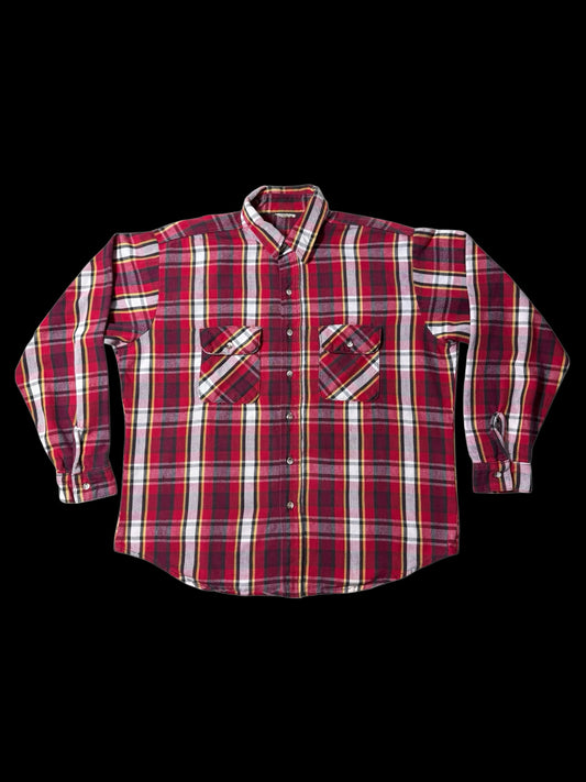 Vintage 1990s Five Brother Plaid Flannel Shirt Heavyweight Workwear