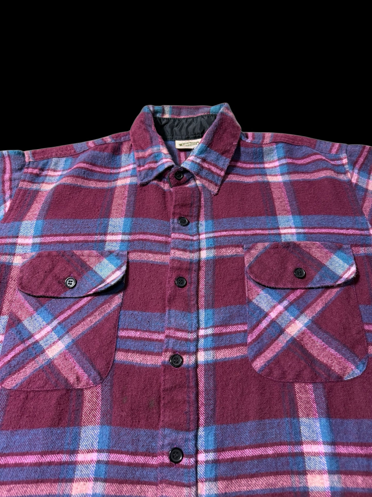 Vintage 1990s Five Brother Plaid Flannel Shirt Heavyweight Workwear
