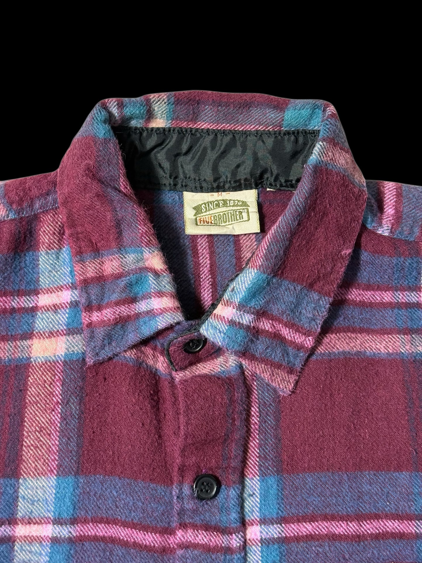 Vintage 1990s Five Brother Plaid Flannel Shirt Heavyweight Workwear