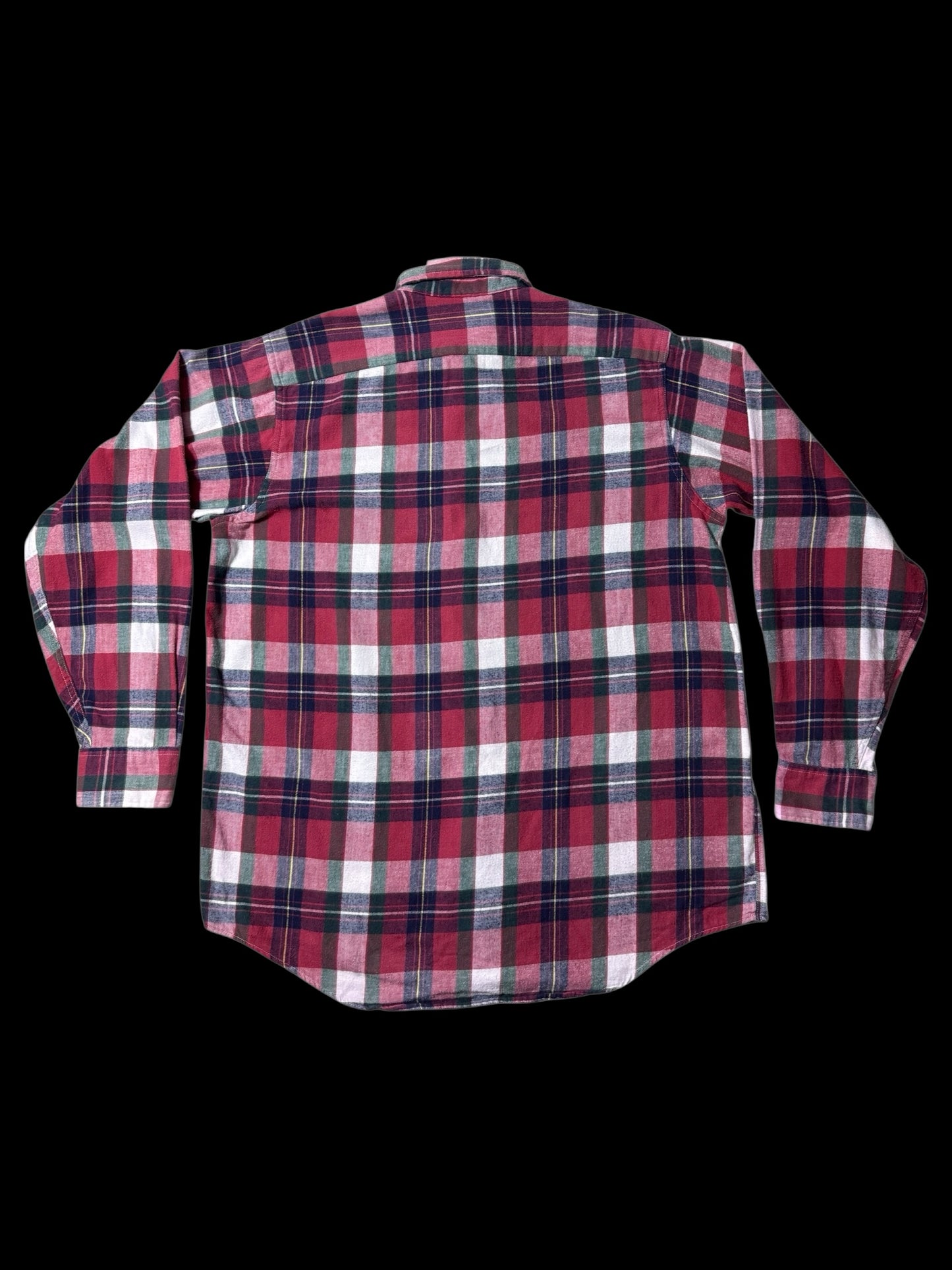 Vintage 1980s L.L.Bean Plaid Flannel Shirt Made in USA Button Down