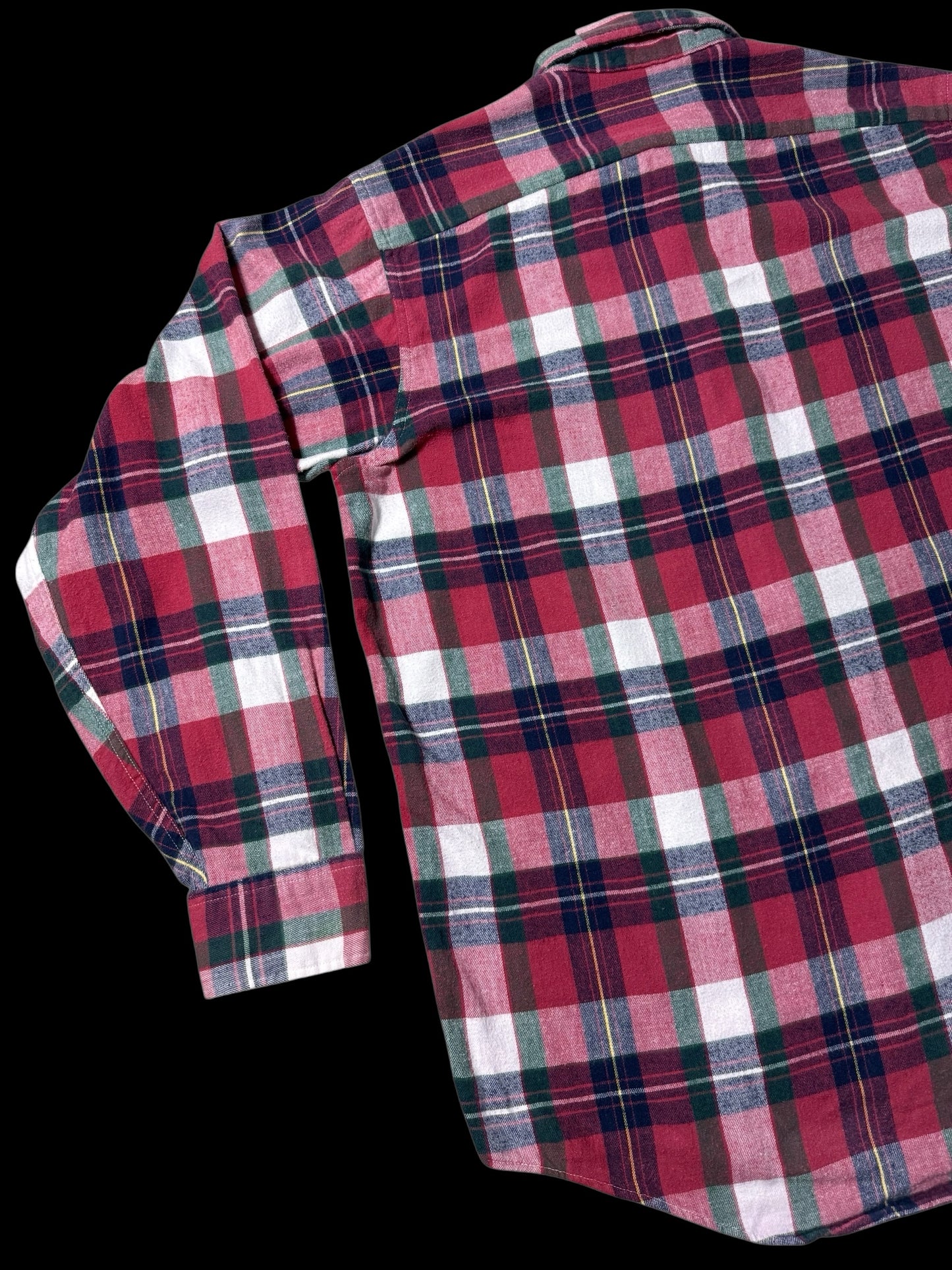 Vintage 1980s L.L.Bean Plaid Flannel Shirt Made in USA Button Down