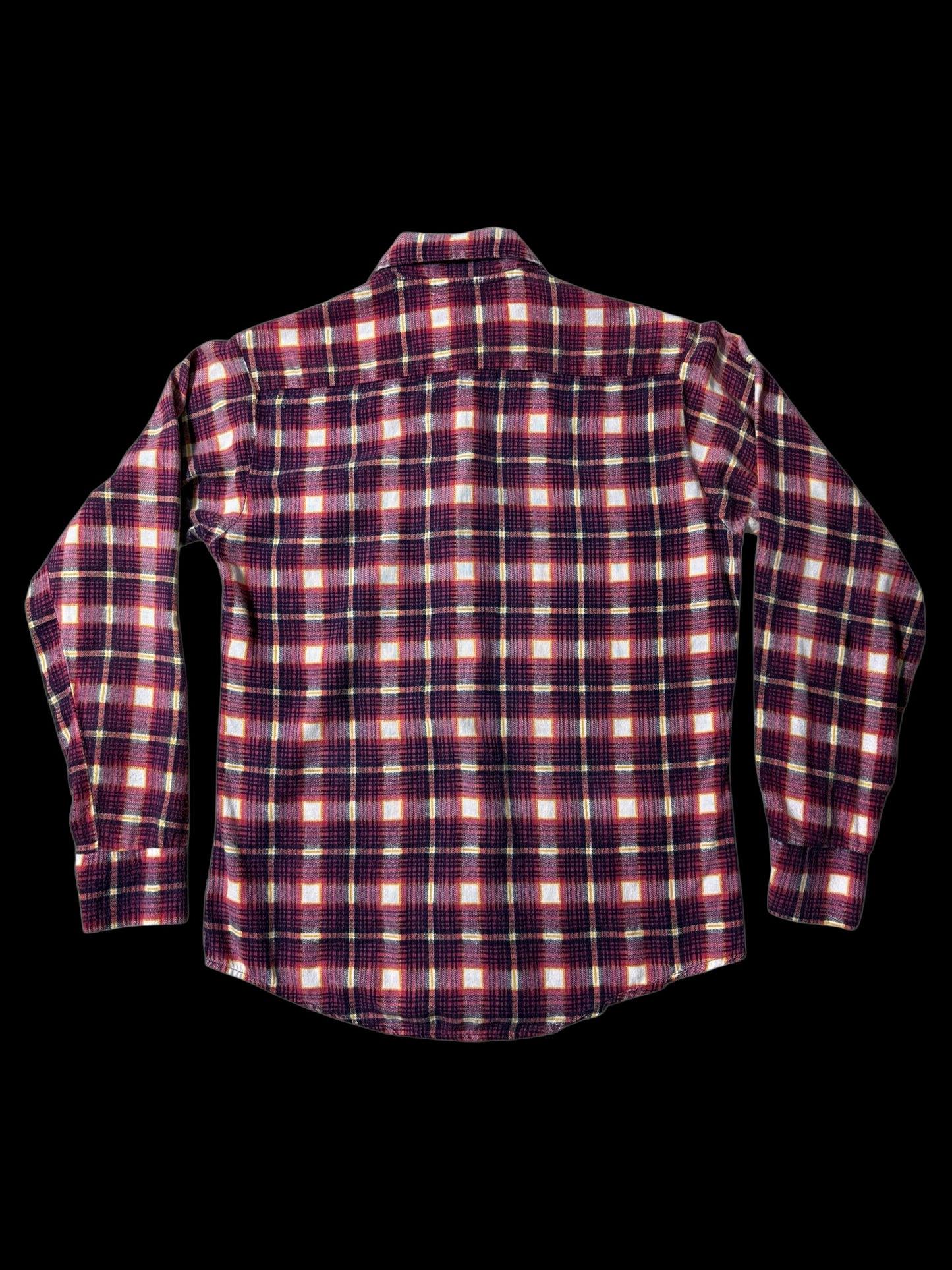 Vintage 1970s Prest-Rite Plaid Flannel Shirt Permanent Press USA Made