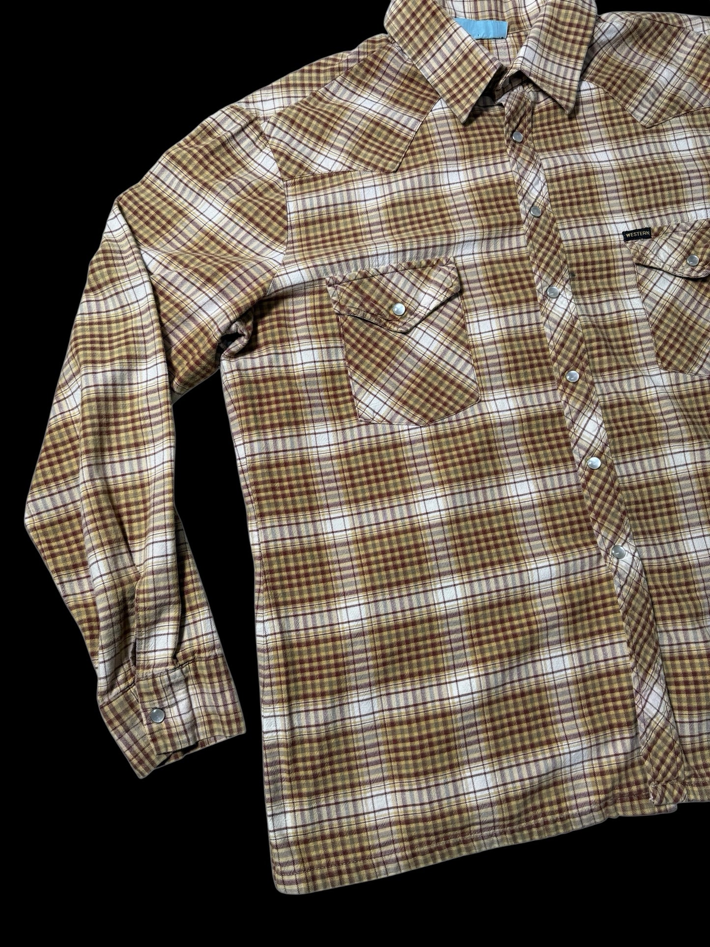 Vintage 1990s Raw Hide Western Plaid Snap Button Shirt