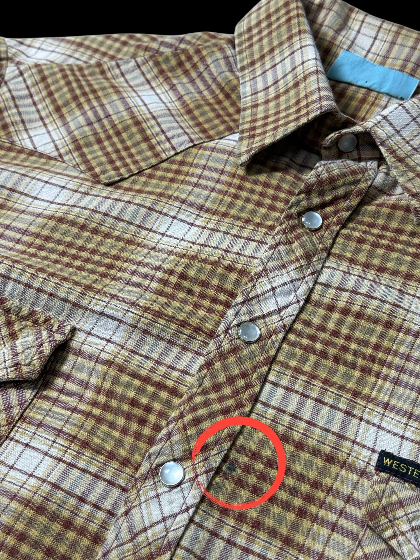 Vintage 1990s Raw Hide Western Plaid Snap Button Shirt