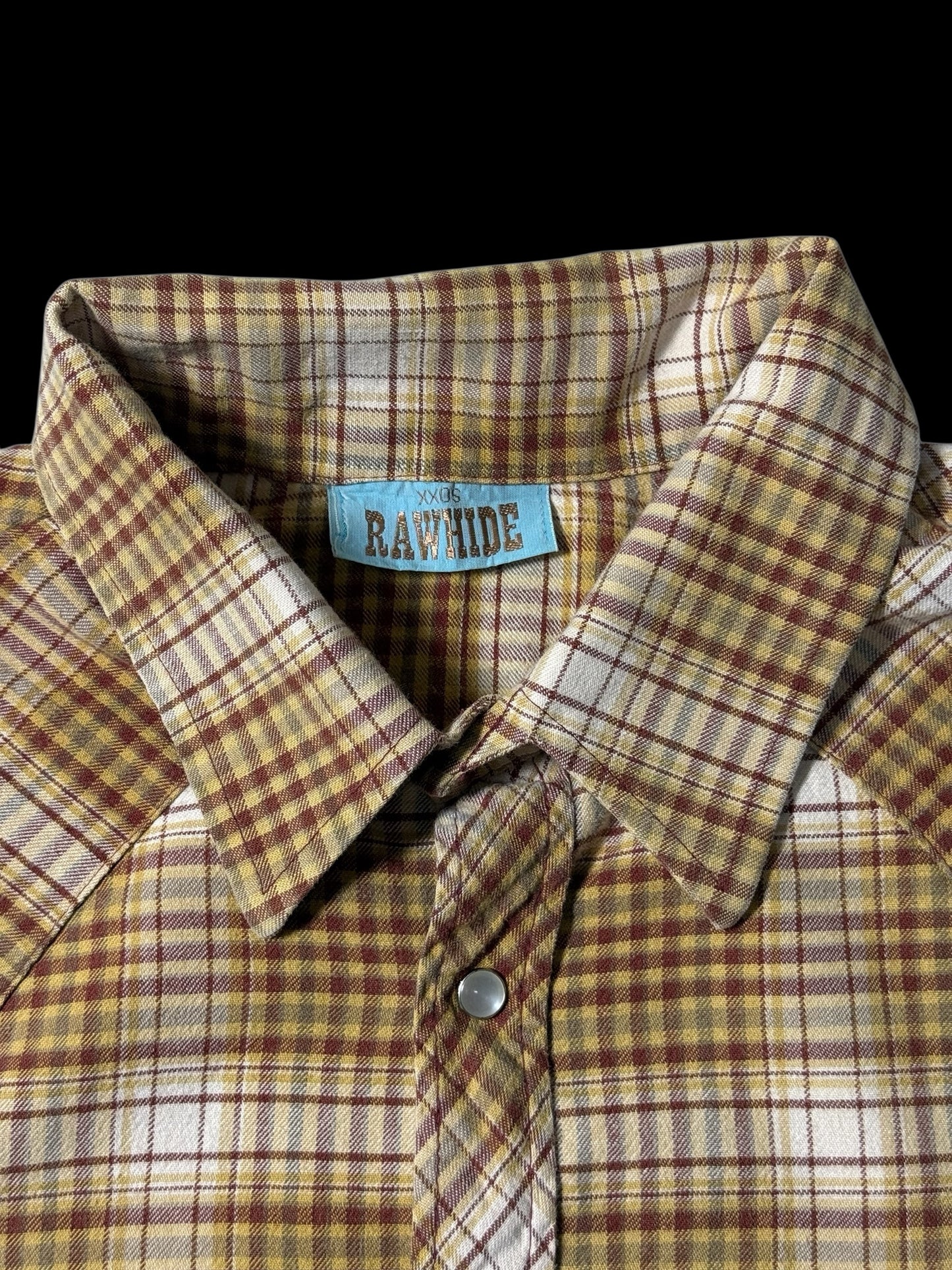 Vintage 1990s Raw Hide Western Plaid Snap Button Shirt