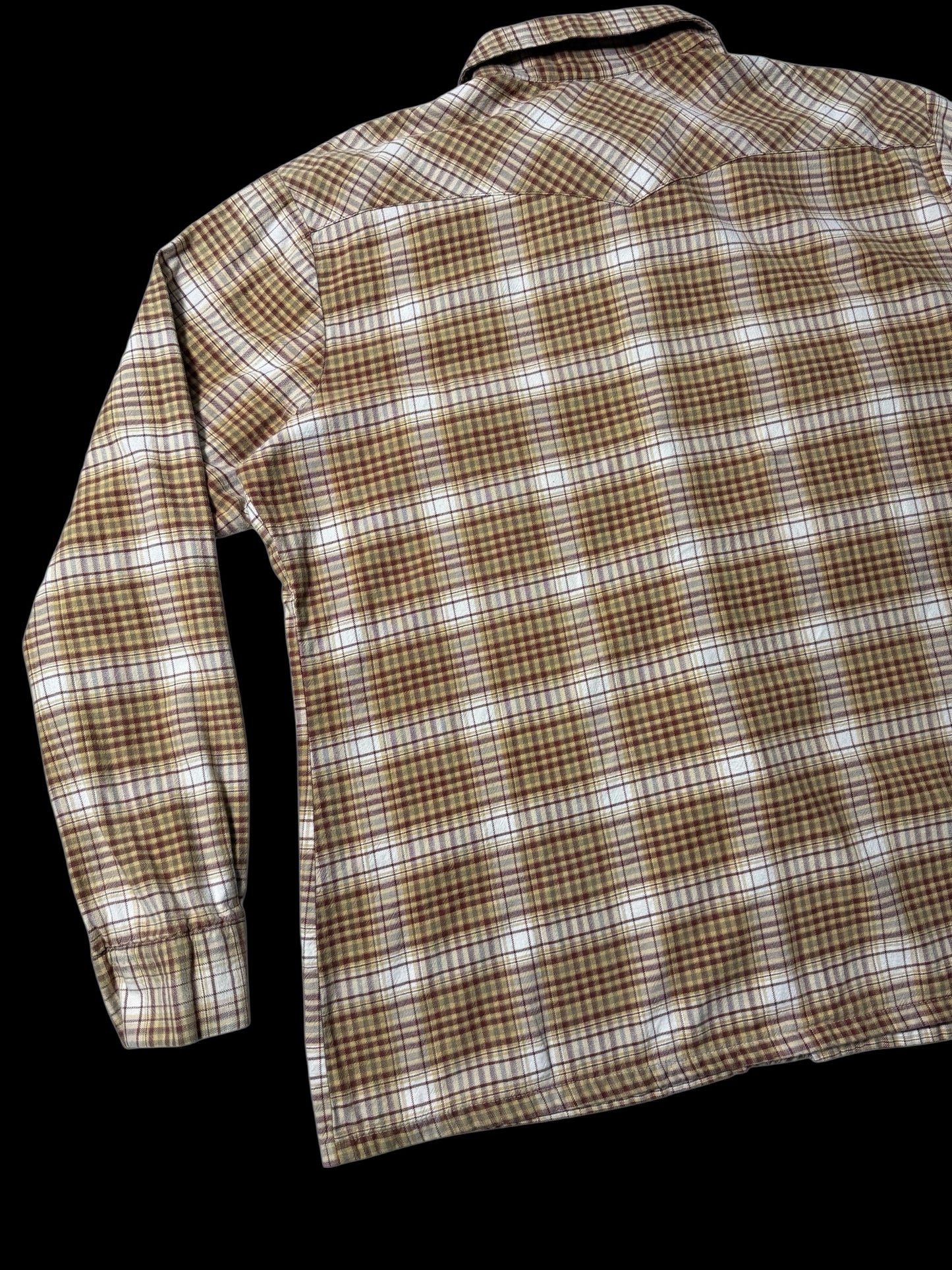 Vintage 1990s Raw Hide Western Plaid Snap Button Shirt