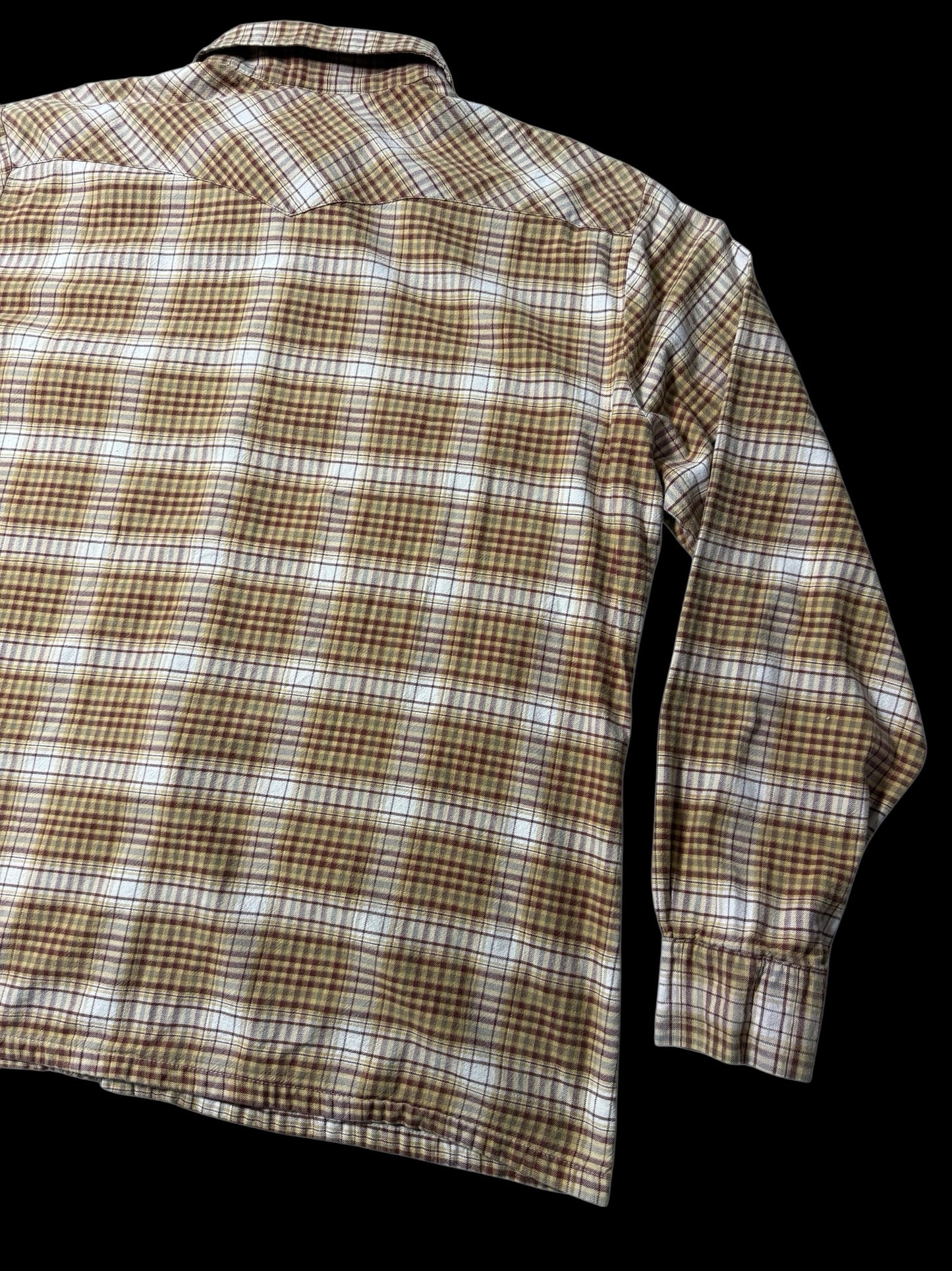 Vintage 1990s Raw Hide Western Plaid Snap Button Shirt