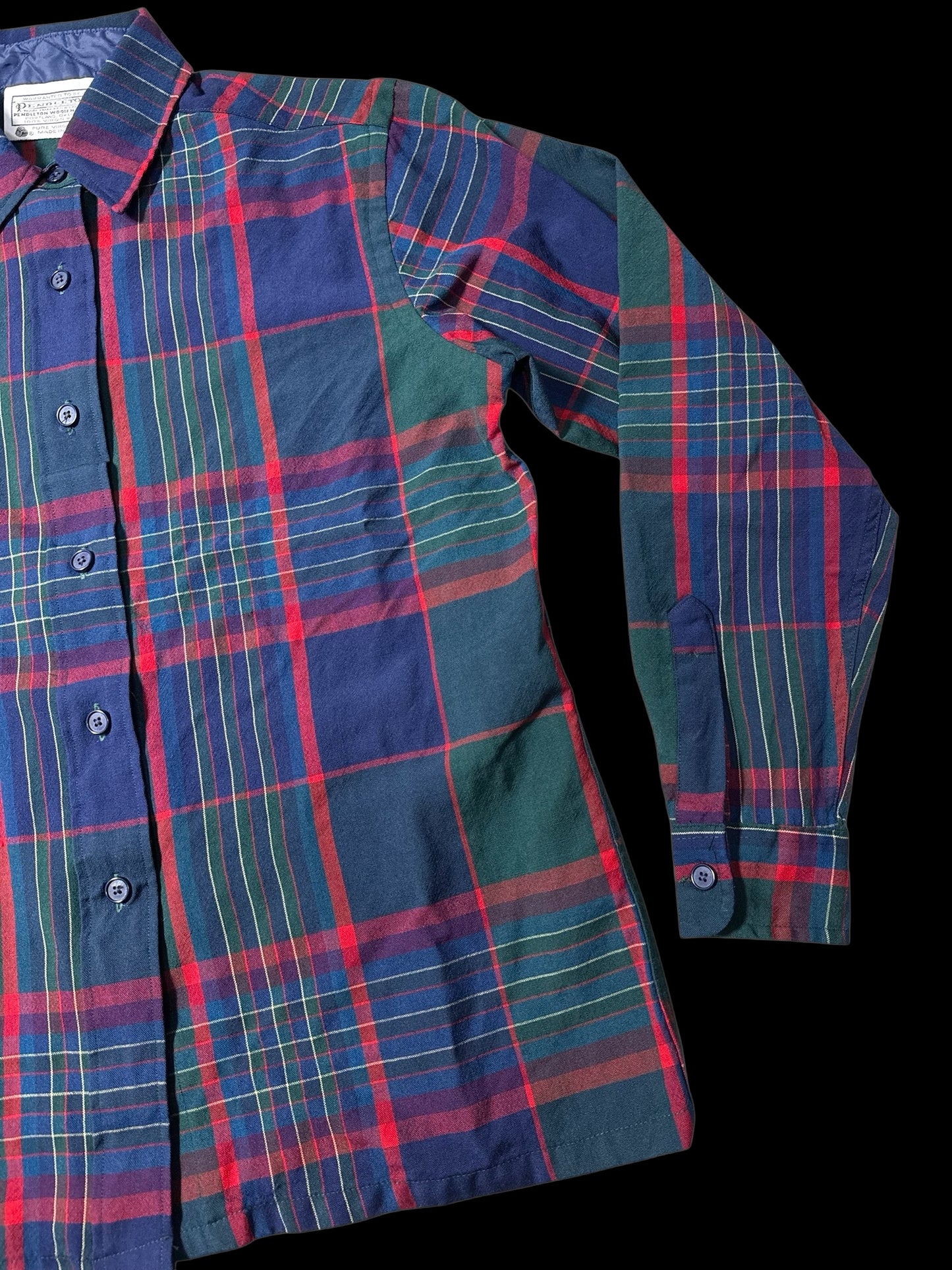 Vintage 1980s Pendleton Plaid Wool Shirt Made in USA