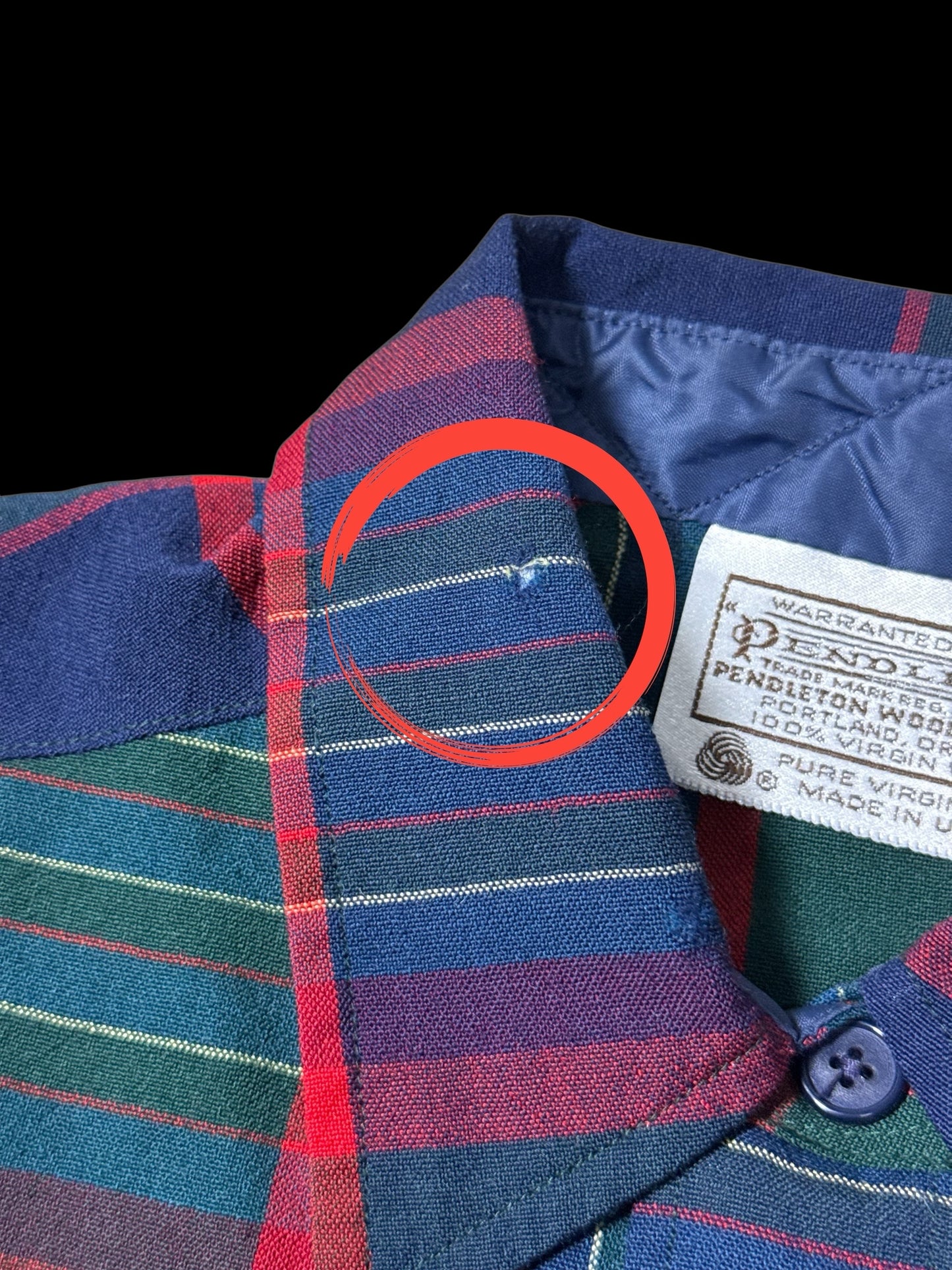 Vintage 1980s Pendleton Plaid Wool Shirt Made in USA