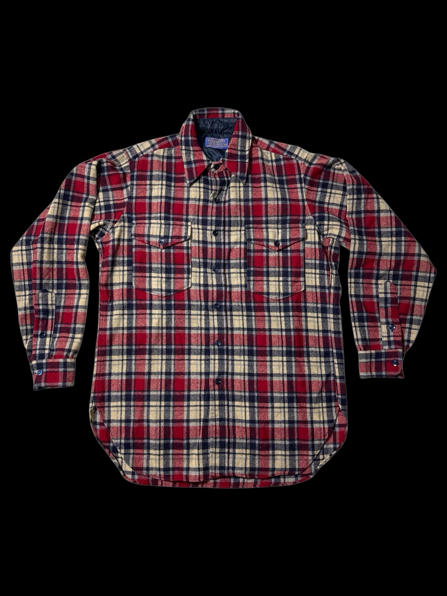 Vintage 1980s Pendleton Plaid Wool Flannel Shirt USA Made