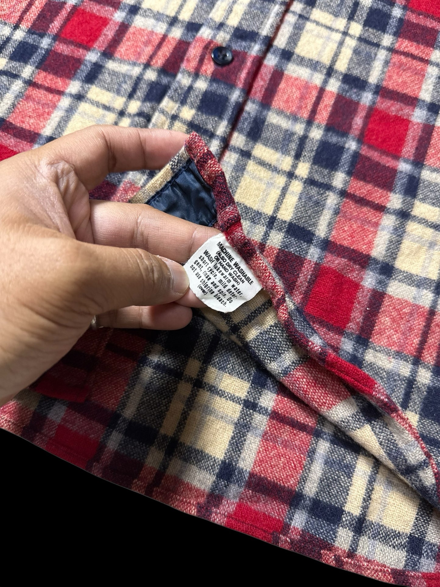 Vintage 1980s Pendleton Plaid Wool Flannel Shirt USA Made