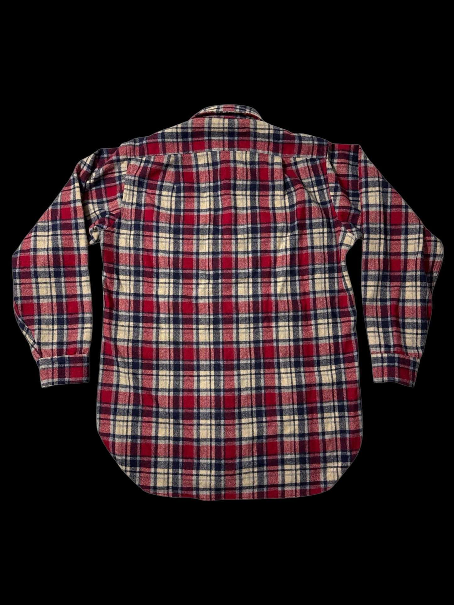 Vintage 1980s Pendleton Plaid Wool Flannel Shirt USA Made