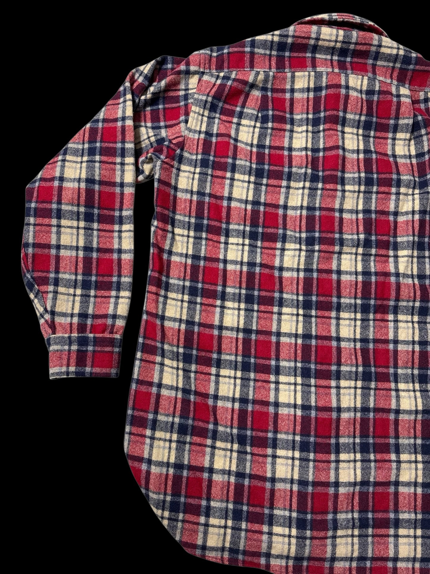 Vintage 1980s Pendleton Plaid Wool Flannel Shirt USA Made