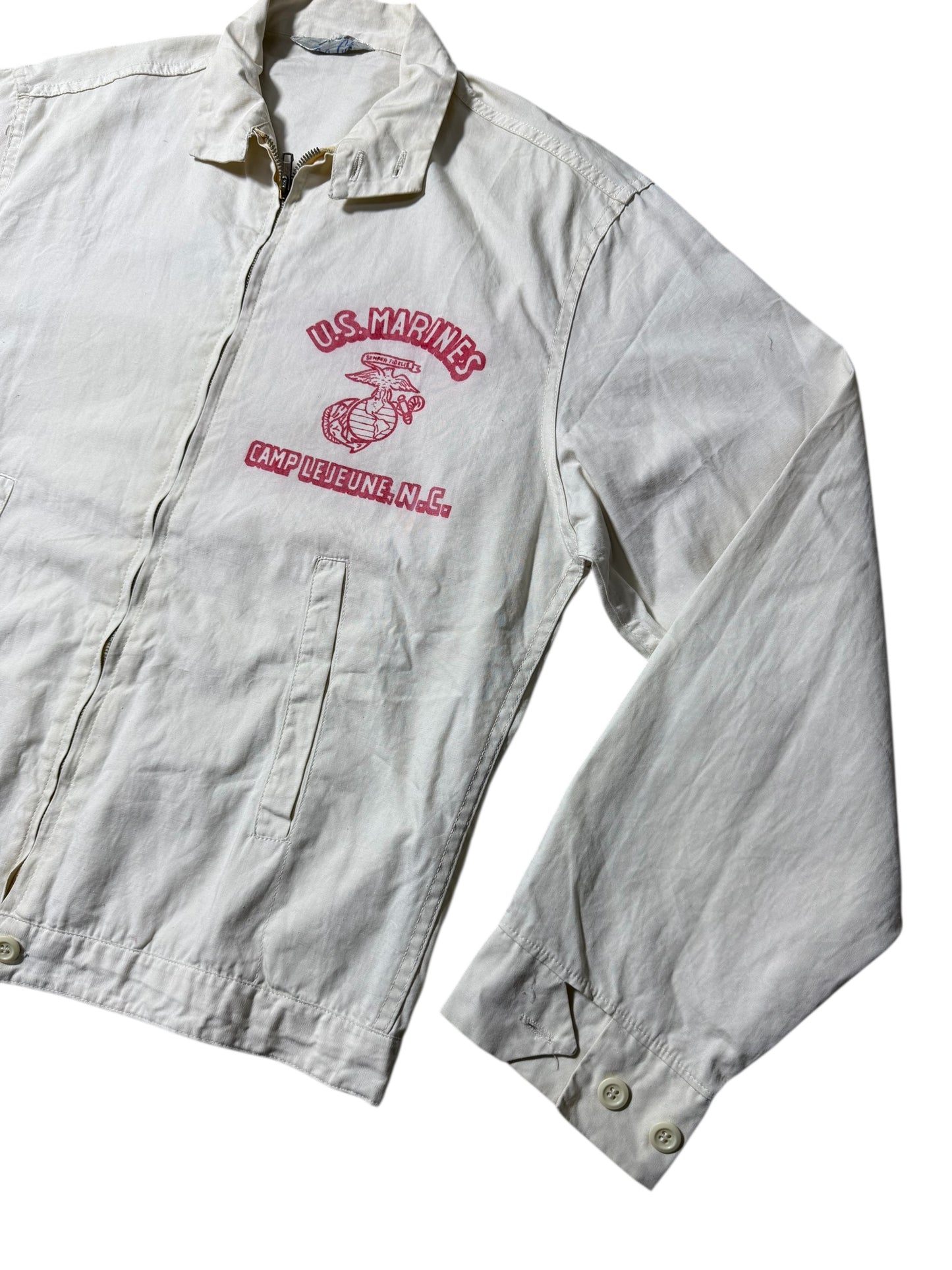 Vintage 1940s U.S. Marines Camp Lejeune Jacket Early Military Workwear Archive Piece
