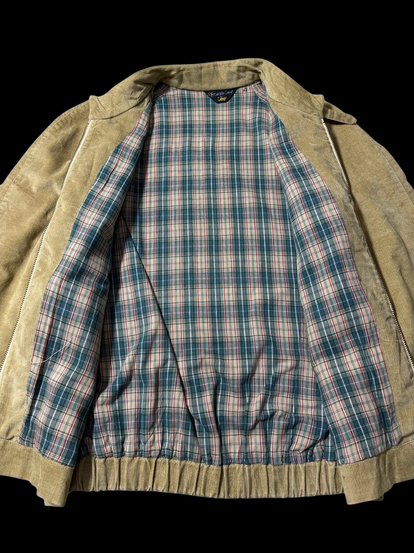 Vintage 1970s Lee Separate Lees Harrington Jacket Plaid Lining