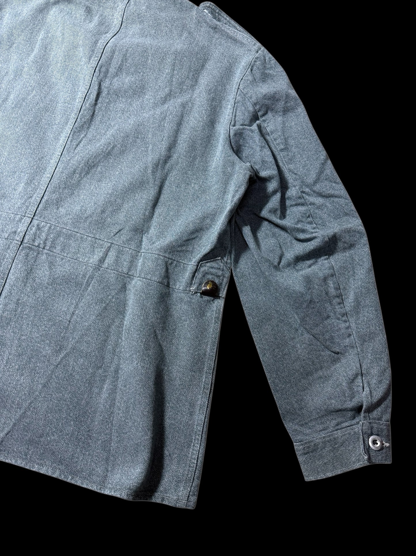 Vintage 1960s-70s European Military Style Work Jacket Grey Denim